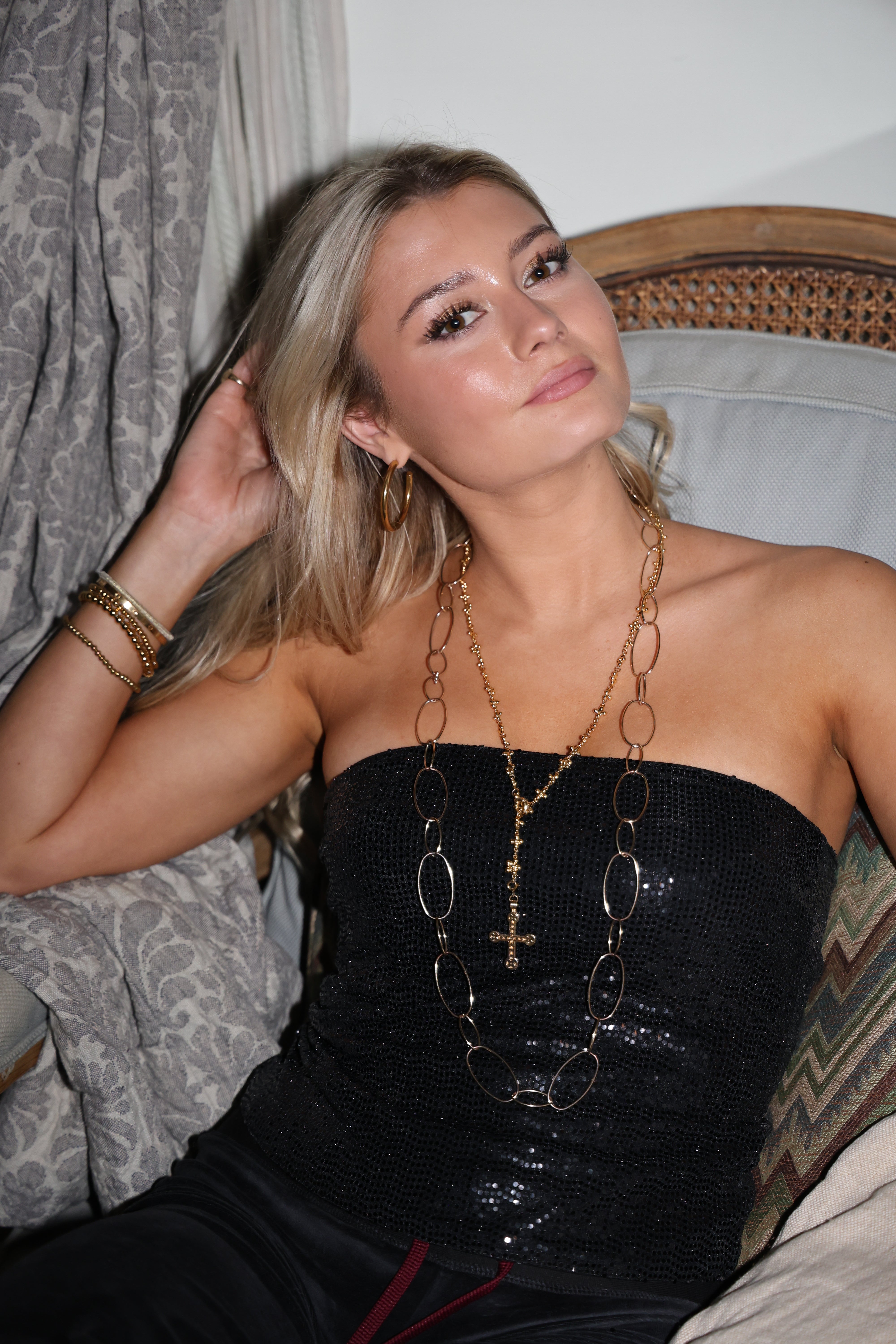 Sequin Reversible Bandeau - Black SALE