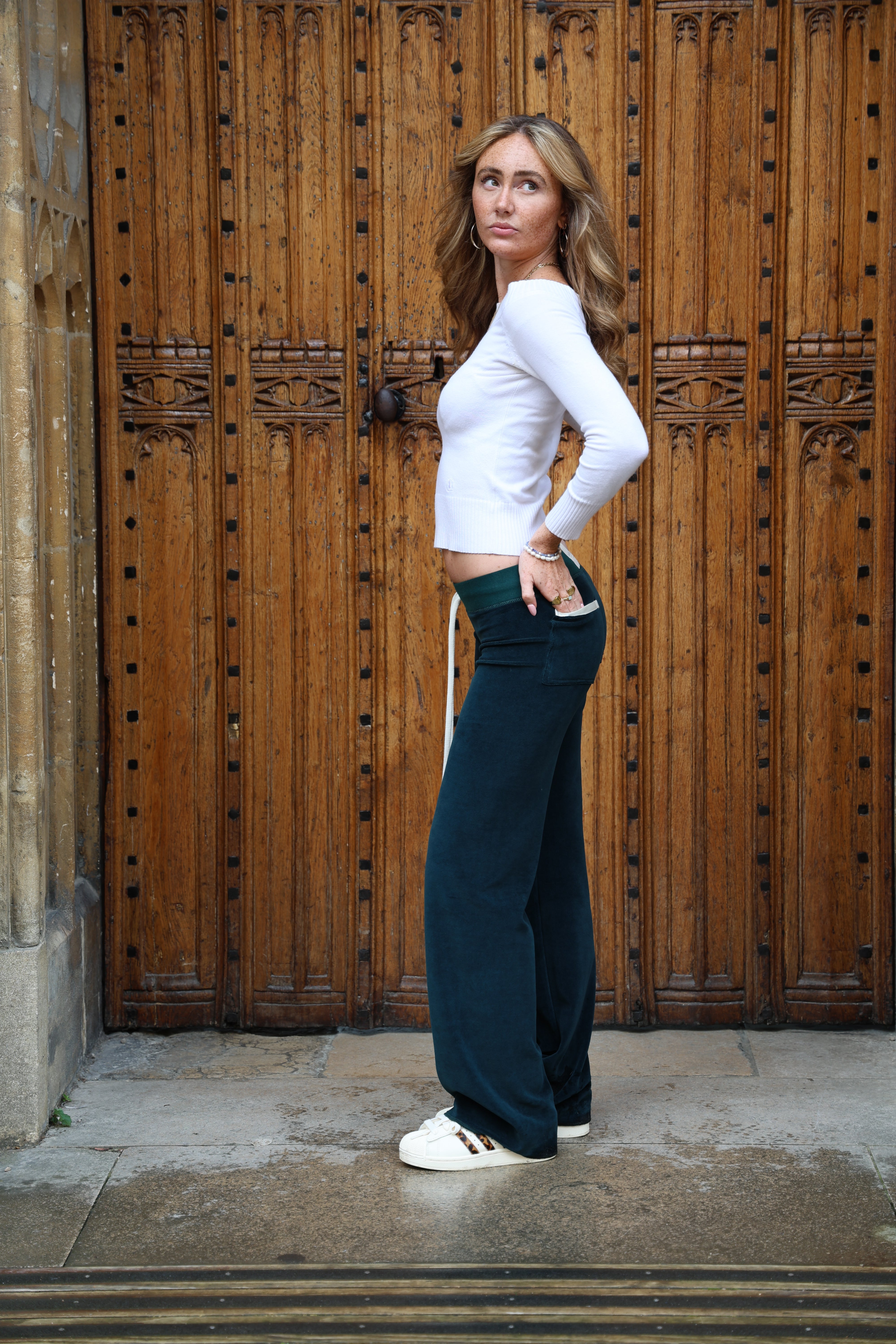 Allegra Campus Collection By Caitlin - Forest Green/Ivory Jogger