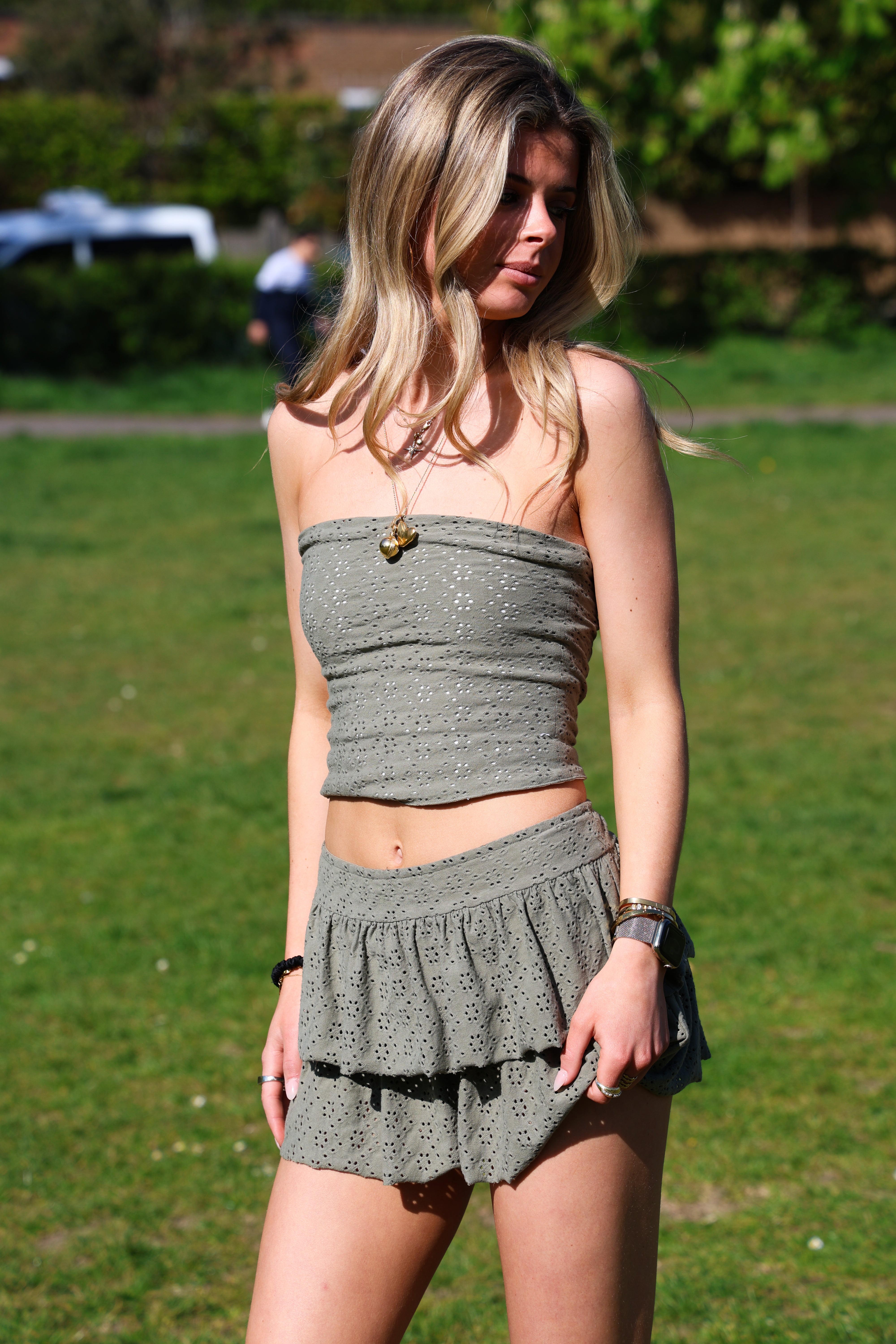 Lily Embroidered Skort - Olive