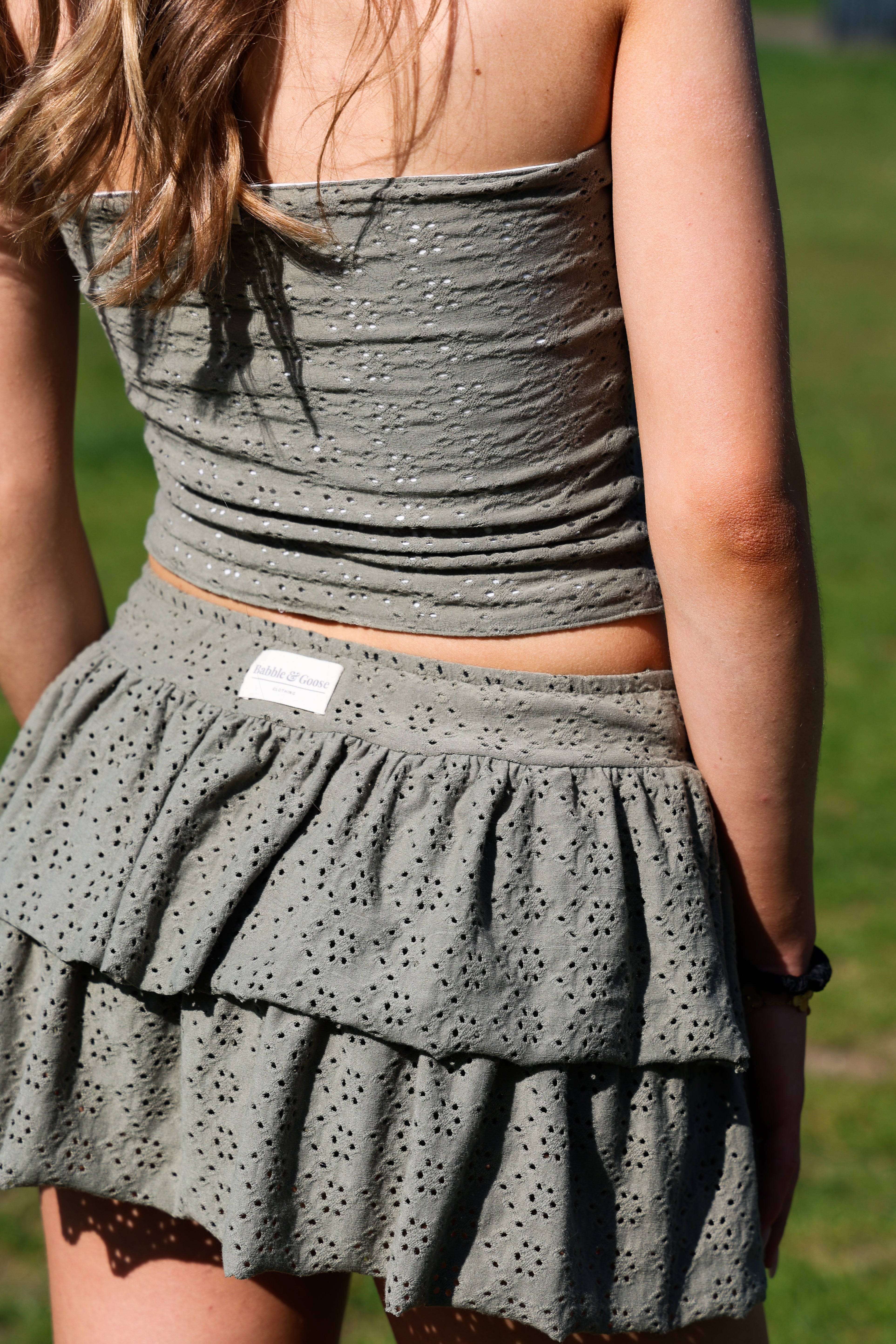 Lily Embroidered Skort - Olive