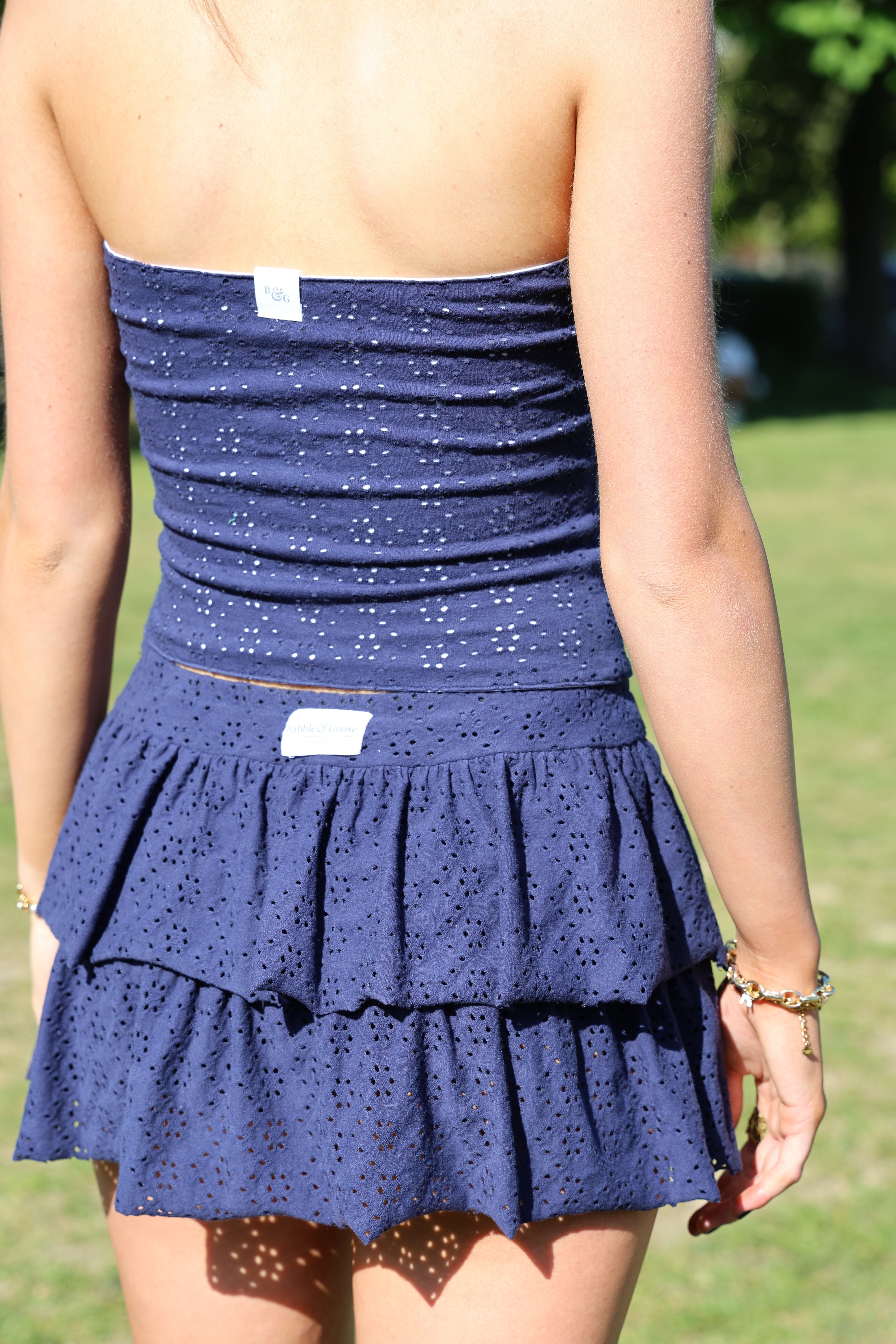Lily Embroidered Skort - Navy