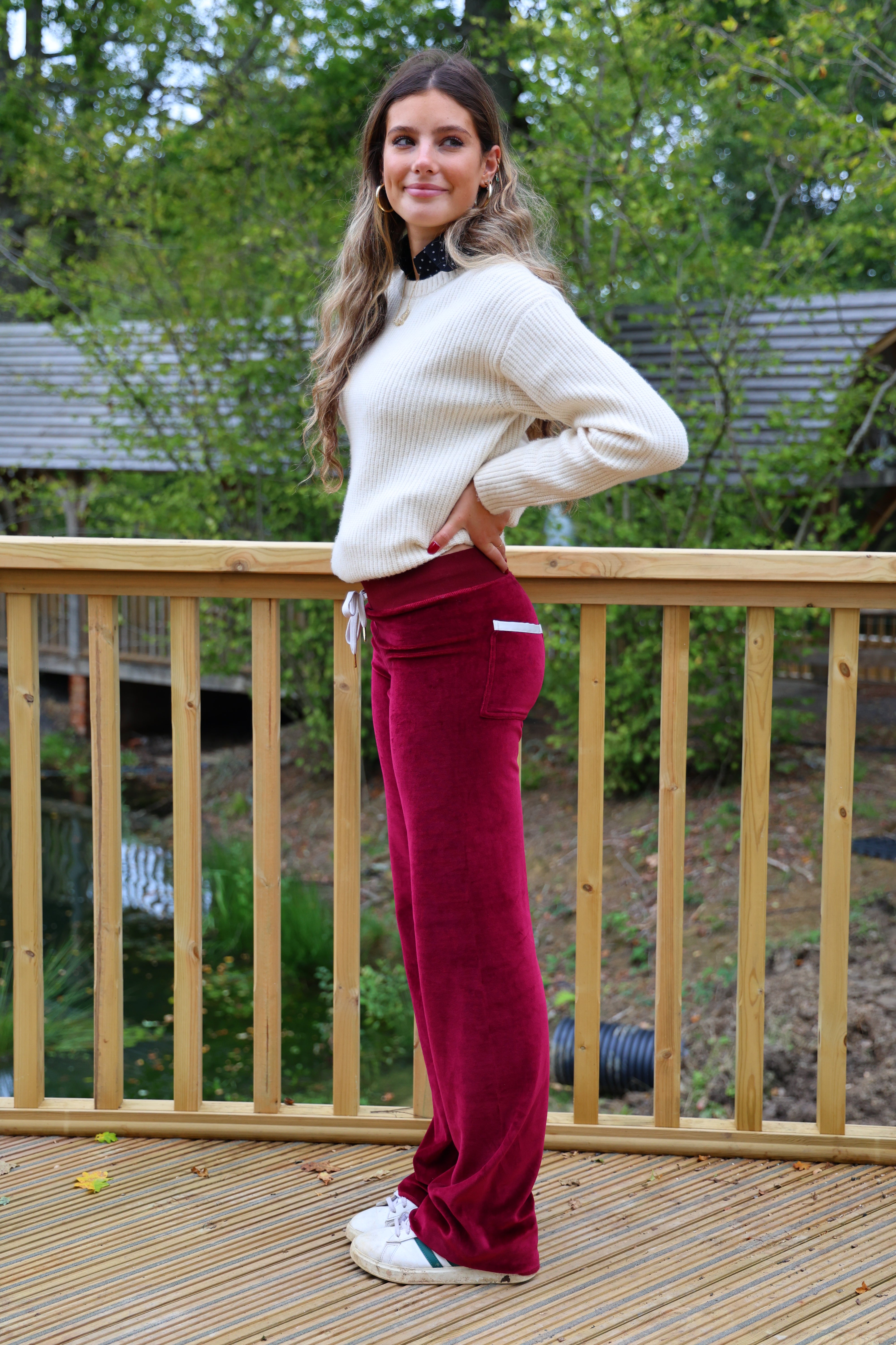 Allegra Campus Collection By Caitlin - Bordeaux/Ivory Jogger