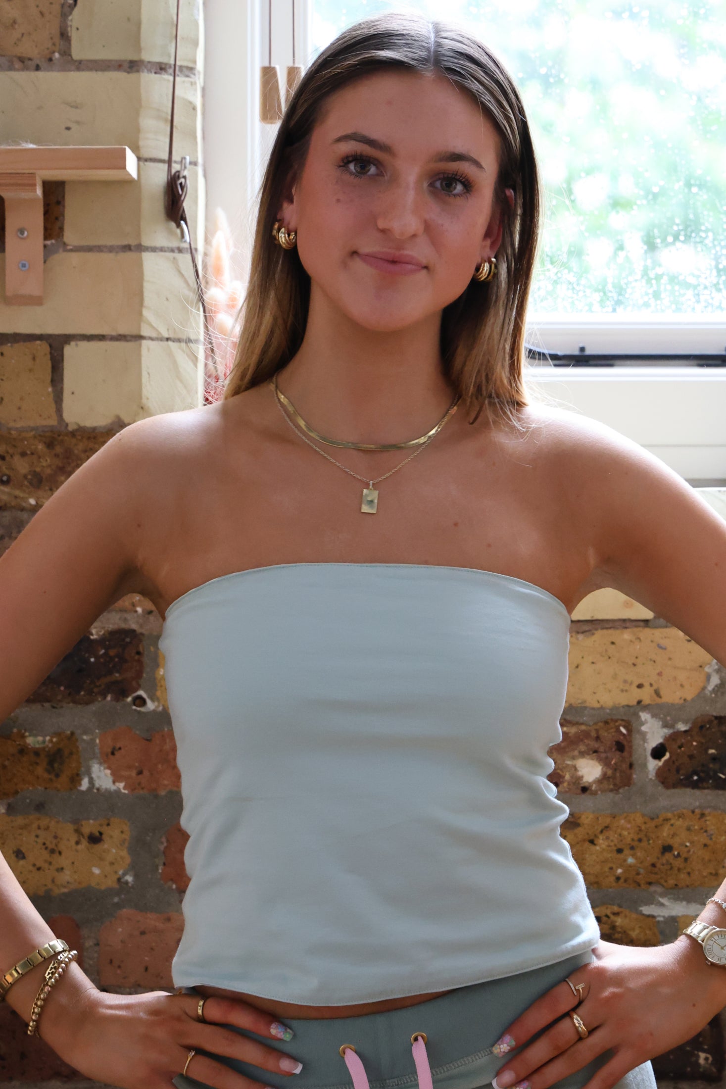 Reversible Jersey Bandeau Sage / Sage Stripe