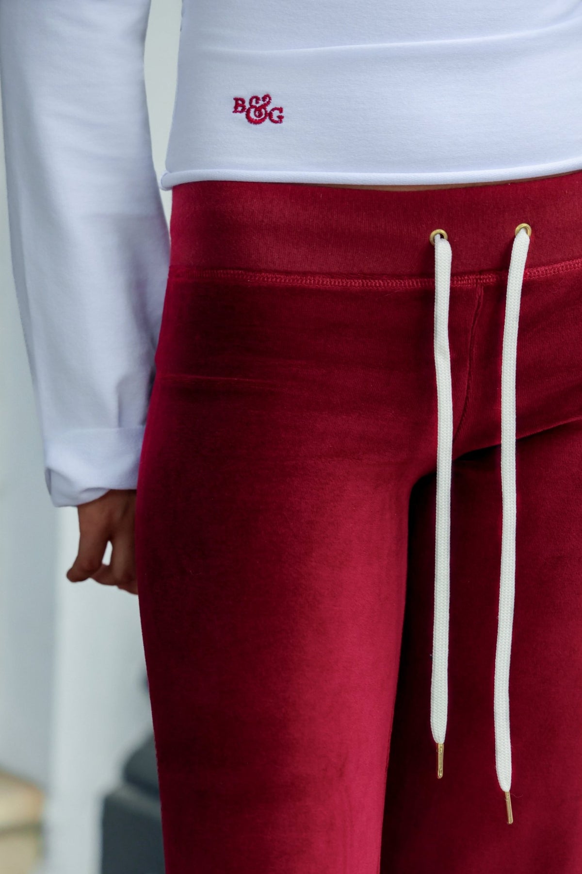 Allegra Campus Collection By Caitlin - Bordeaux/Ivory Jogger - Babble & Goose