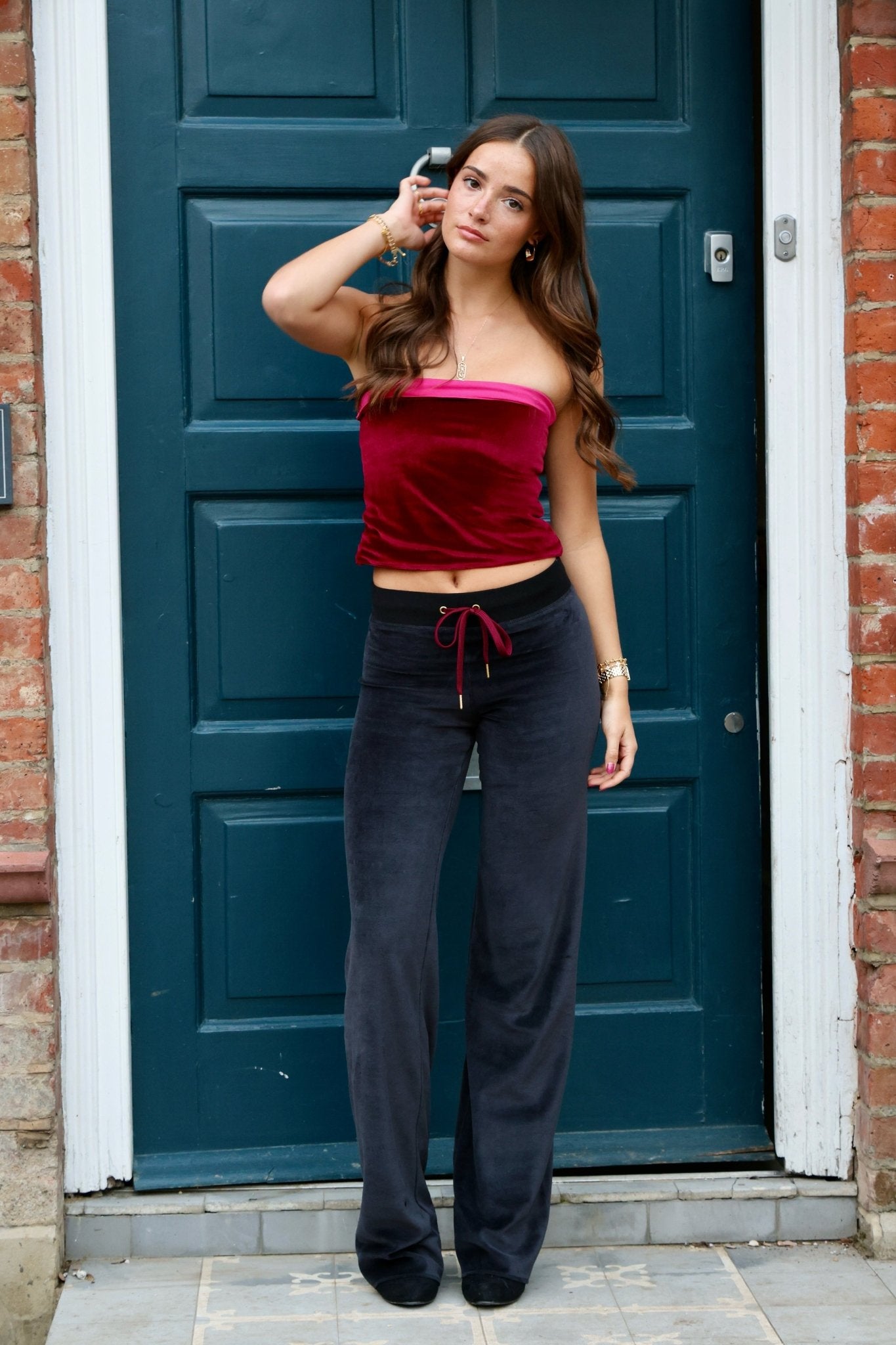 Allegra Jogger Black / Bordeaux - Babble & Goose