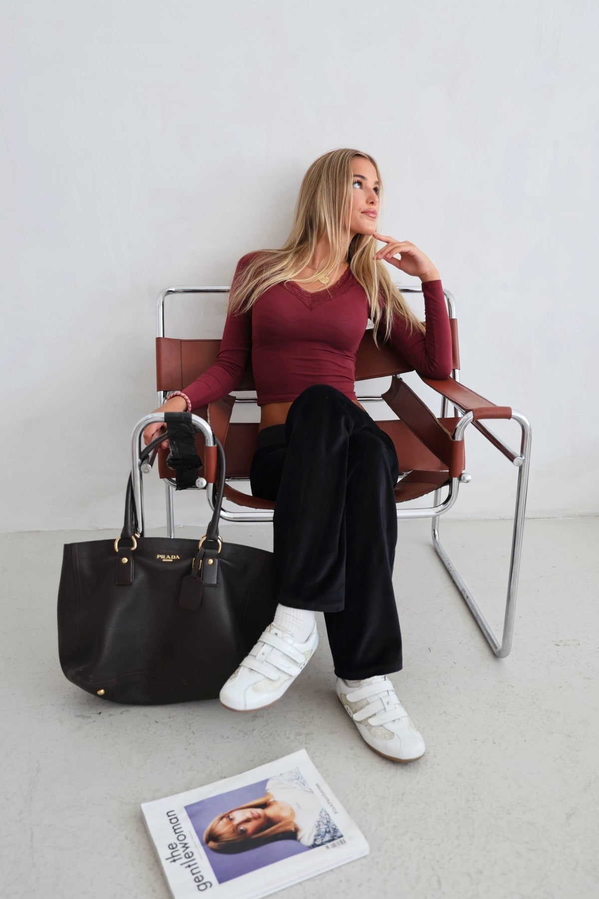 Allegra Jogger Black / Bordeaux - Babble & Goose