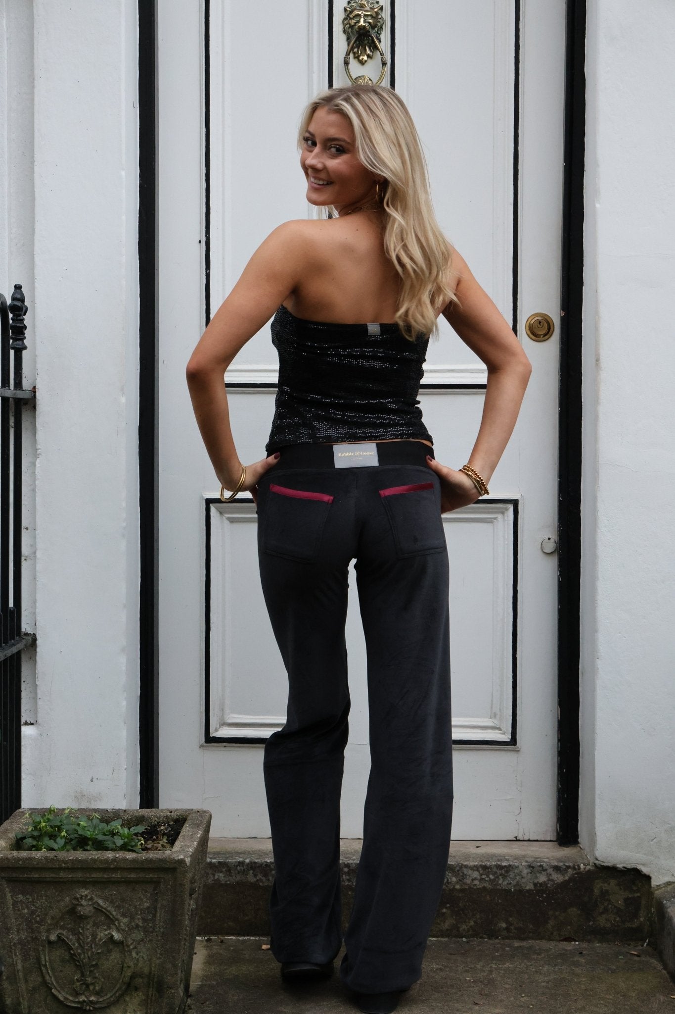 Allegra Jogger Black / Bordeaux - Babble & Goose