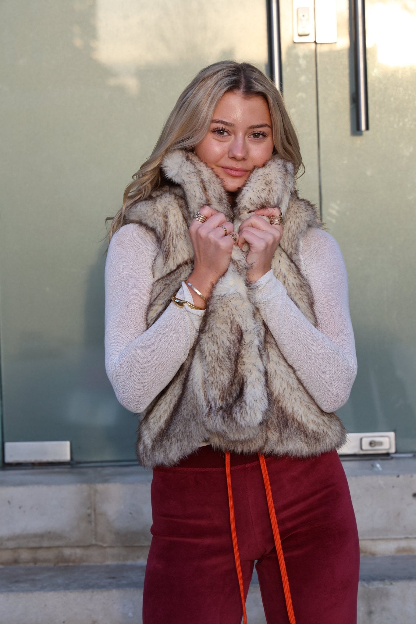 Allegra Jogger Bordeaux / Orange - Babble & Goose