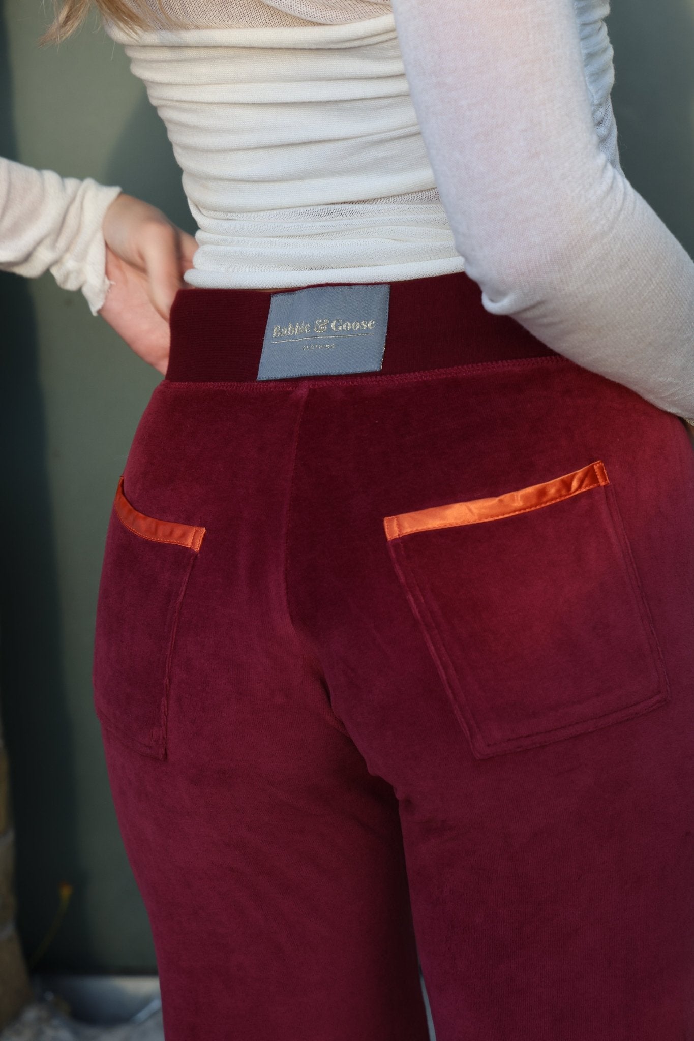 Allegra Jogger Bordeaux / Orange - Babble & Goose