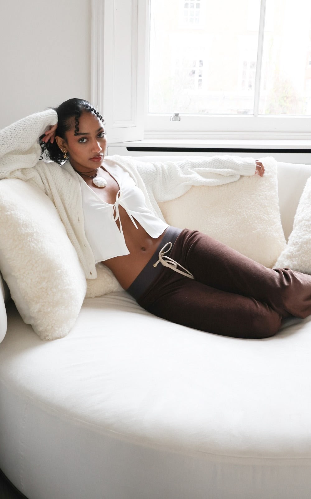 Allegra Jogger Chocolate / Cream - Babble & Goose