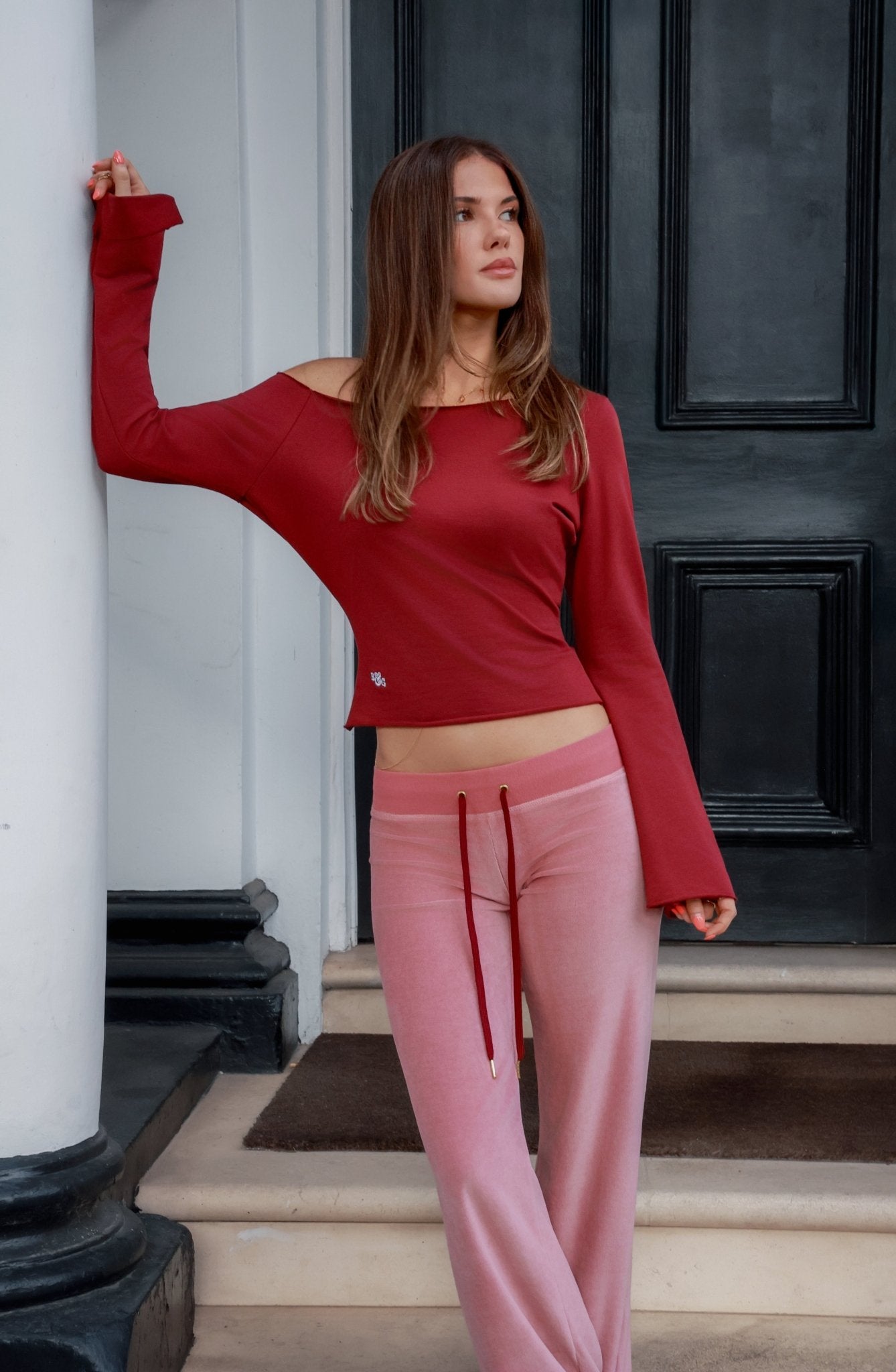 Allegra Jogger Old Pink / Bordeaux - Babble & Goose