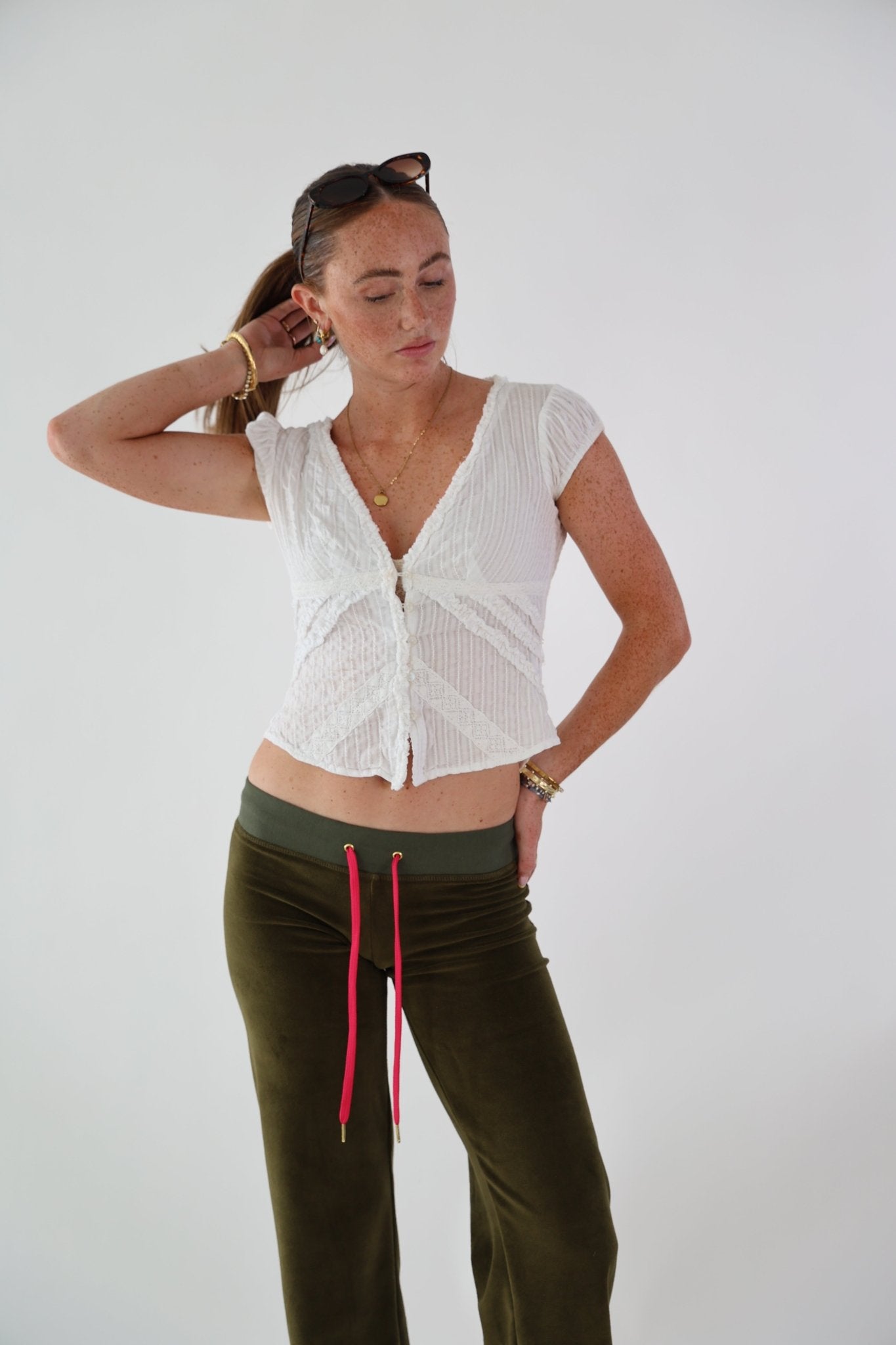 Allegra Jogger Olive / Raspberry - Babble & Goose