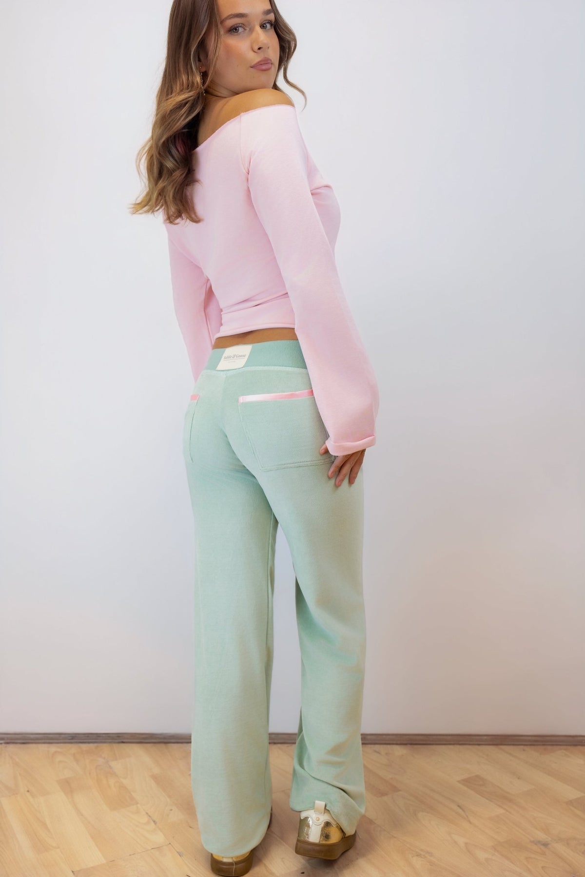 Allegra Jogger Sage / Pale Pink - Babble & Goose