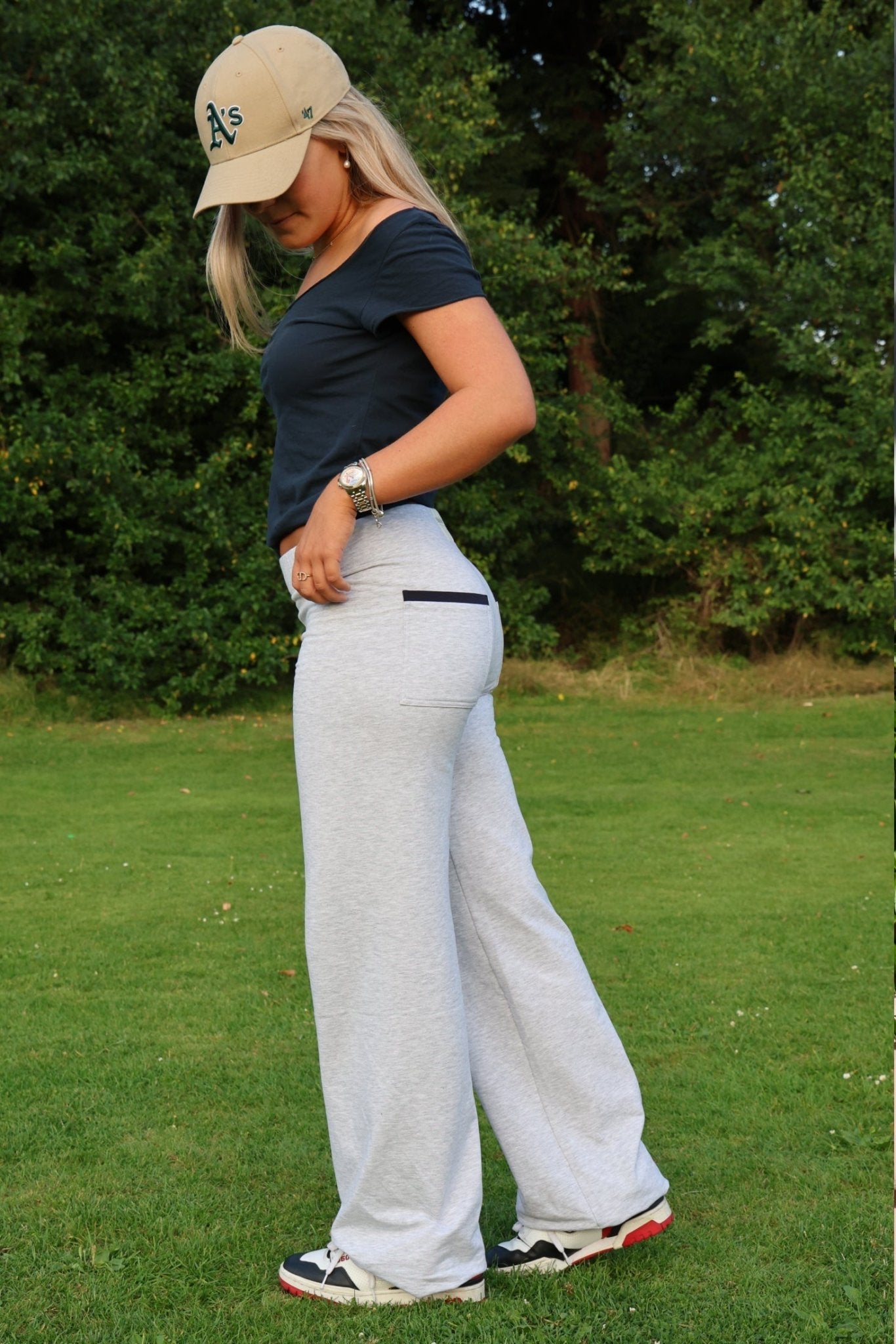 Dora Joggers - Light Grey / Navy - Babble & Goose