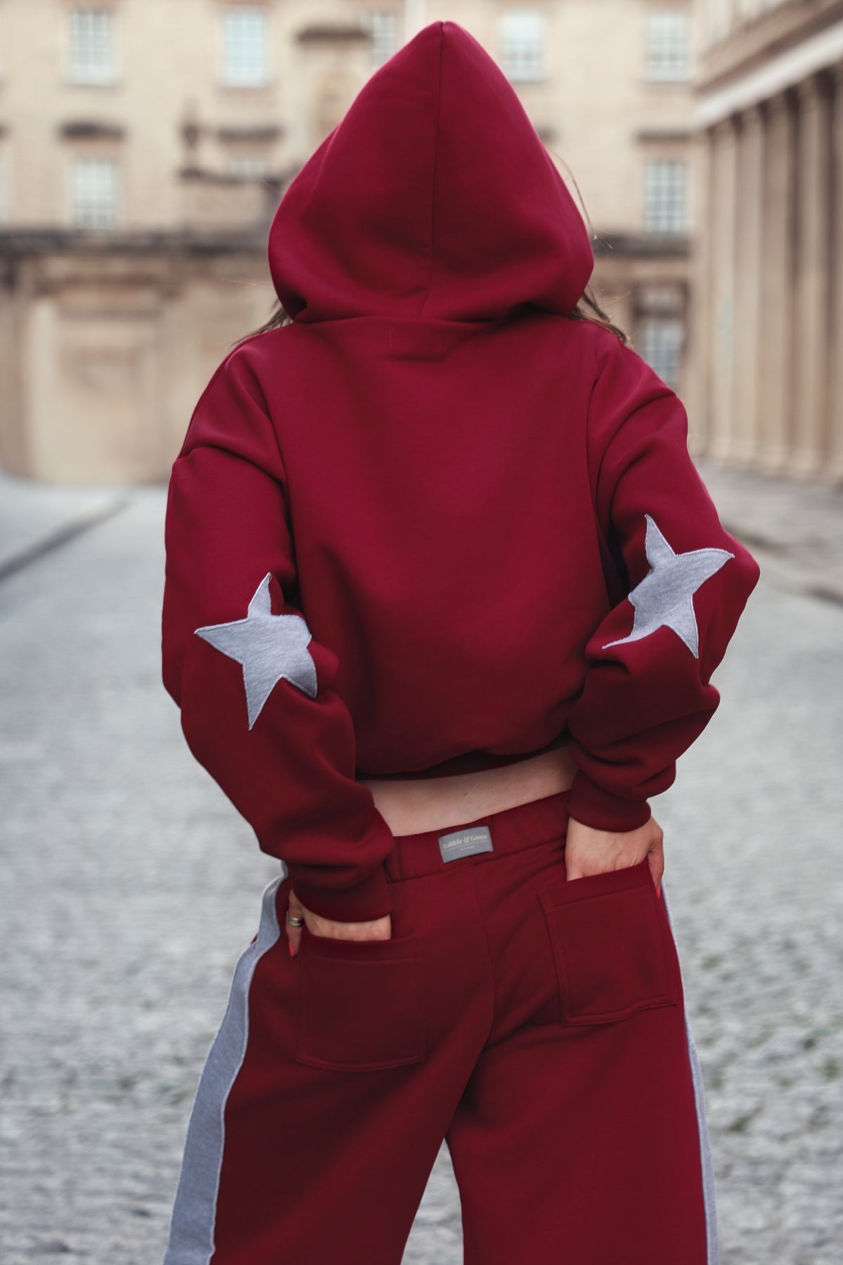 Daisy Jackson Bordeaux & Grey Jersey Joggers
