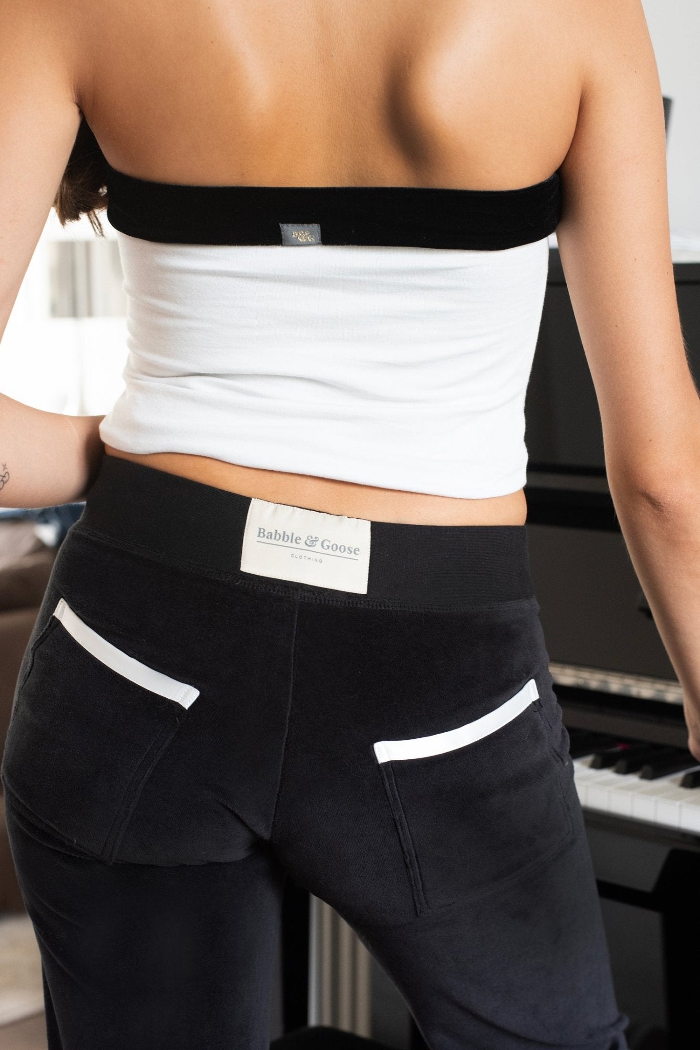 India Bandeau Top Black / Ivory - Babble & Goose
