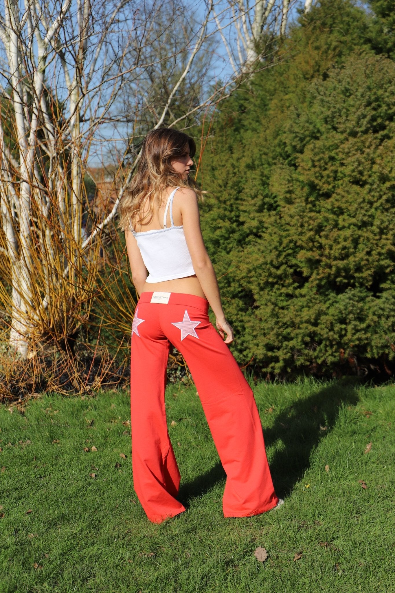 Jersey Star Jogger Dark Coral Stripe - Babble & Goose