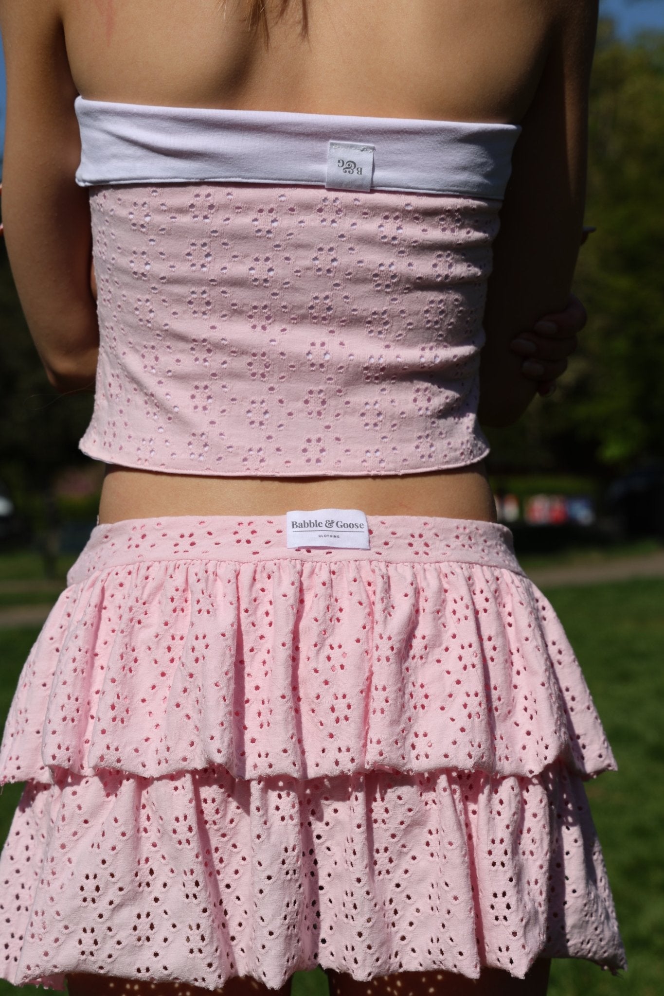 Lily Embroidered Bandeau - Pale Pink - Babble & Goose