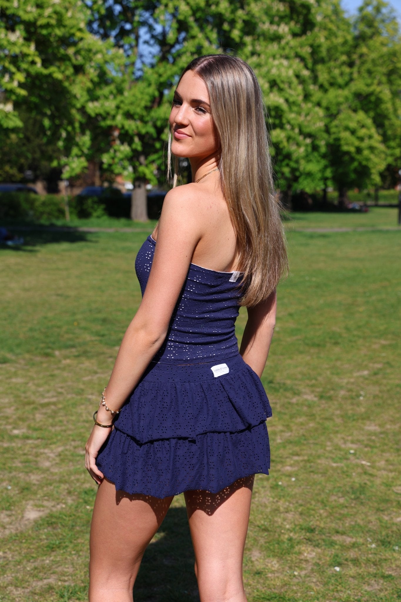 Lily Embroidered Skort - Navy - Babble & Goose