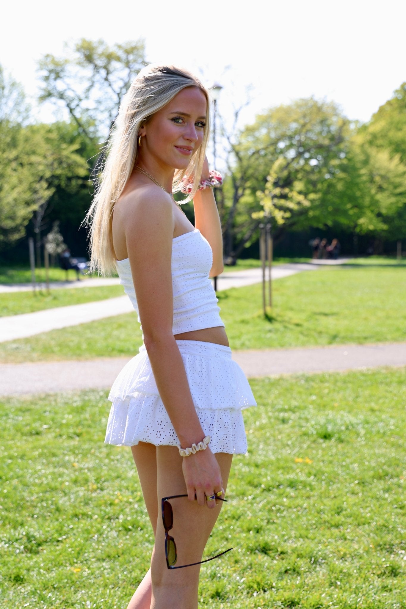 Lily Embroidered Skort - White - Babble & Goose