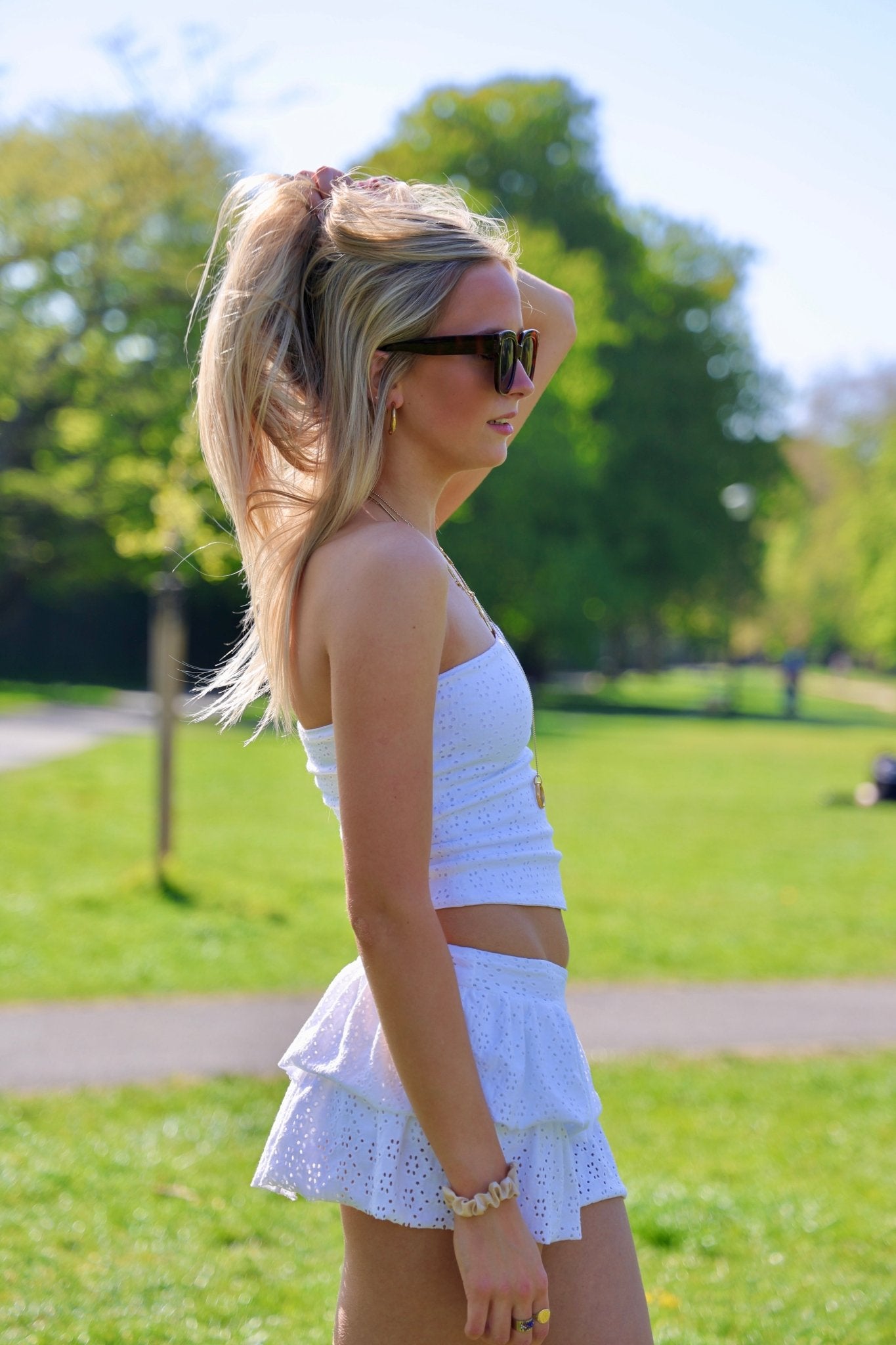 Lily Embroidered Skort - White - Babble & Goose