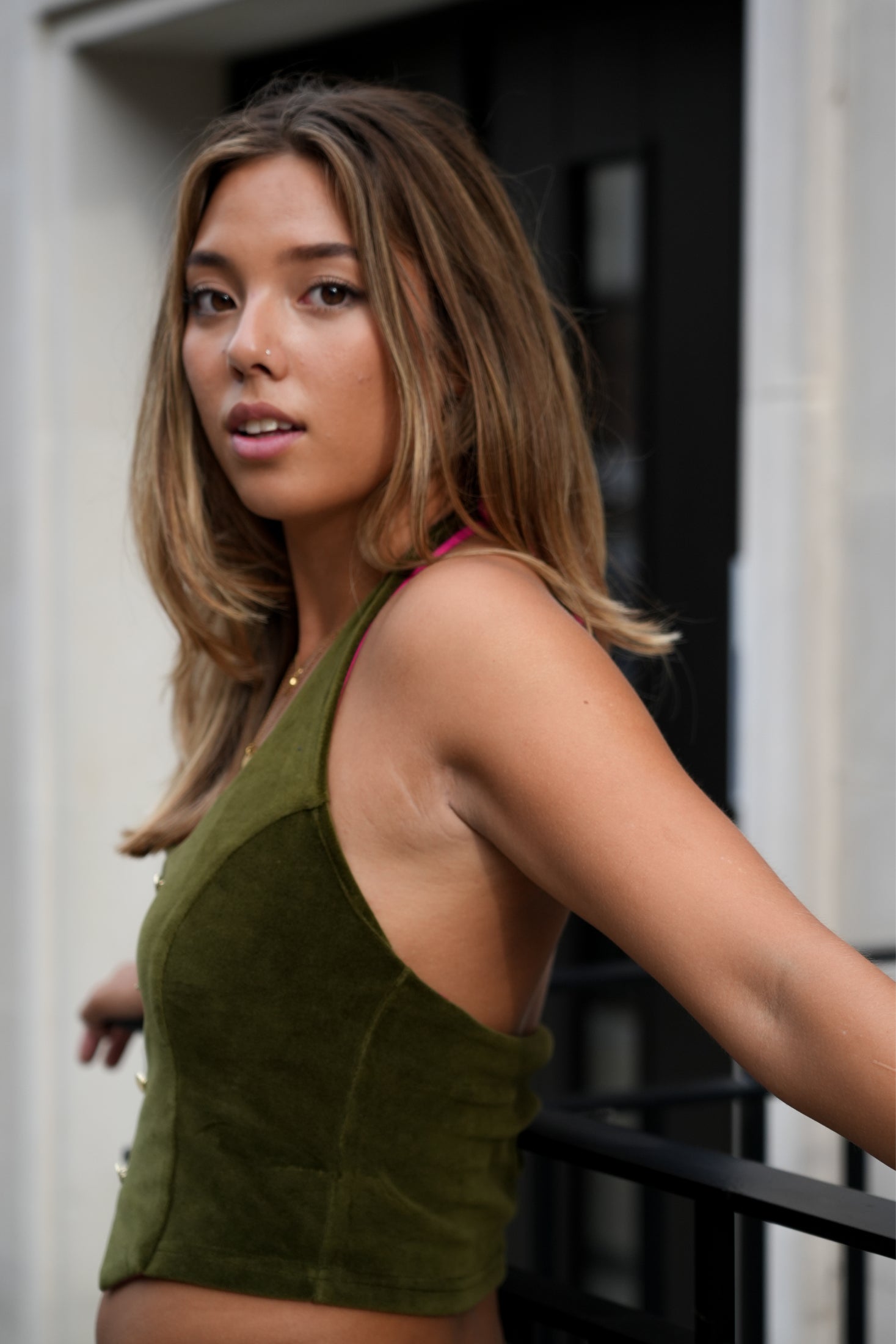 Tabby Waistcoat Olive SALE