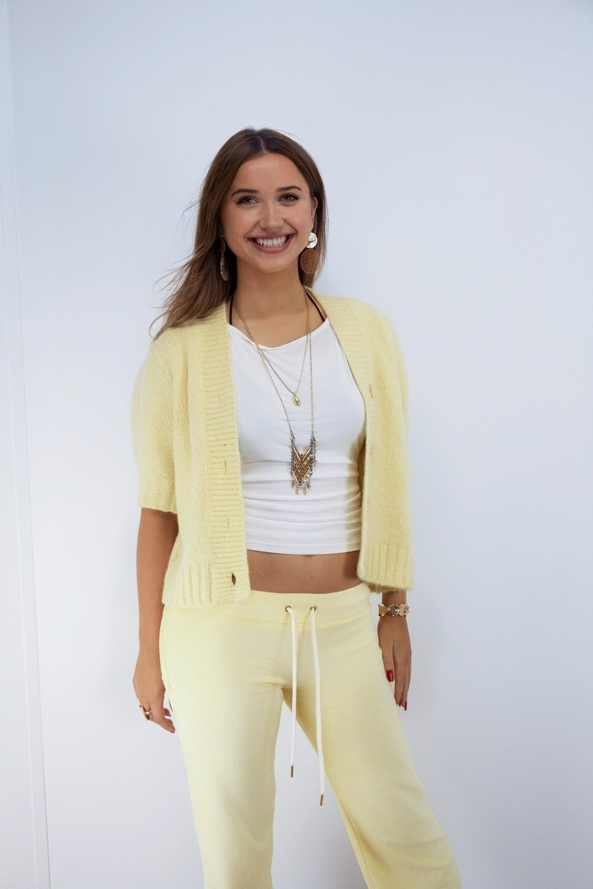 Rosa Butter Yellow Velour Joggers - Babble & Goose