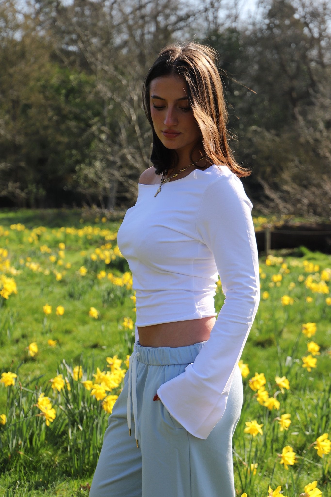 Tilly Wide Leg Joggers Dusky Blue - Babble & Goose