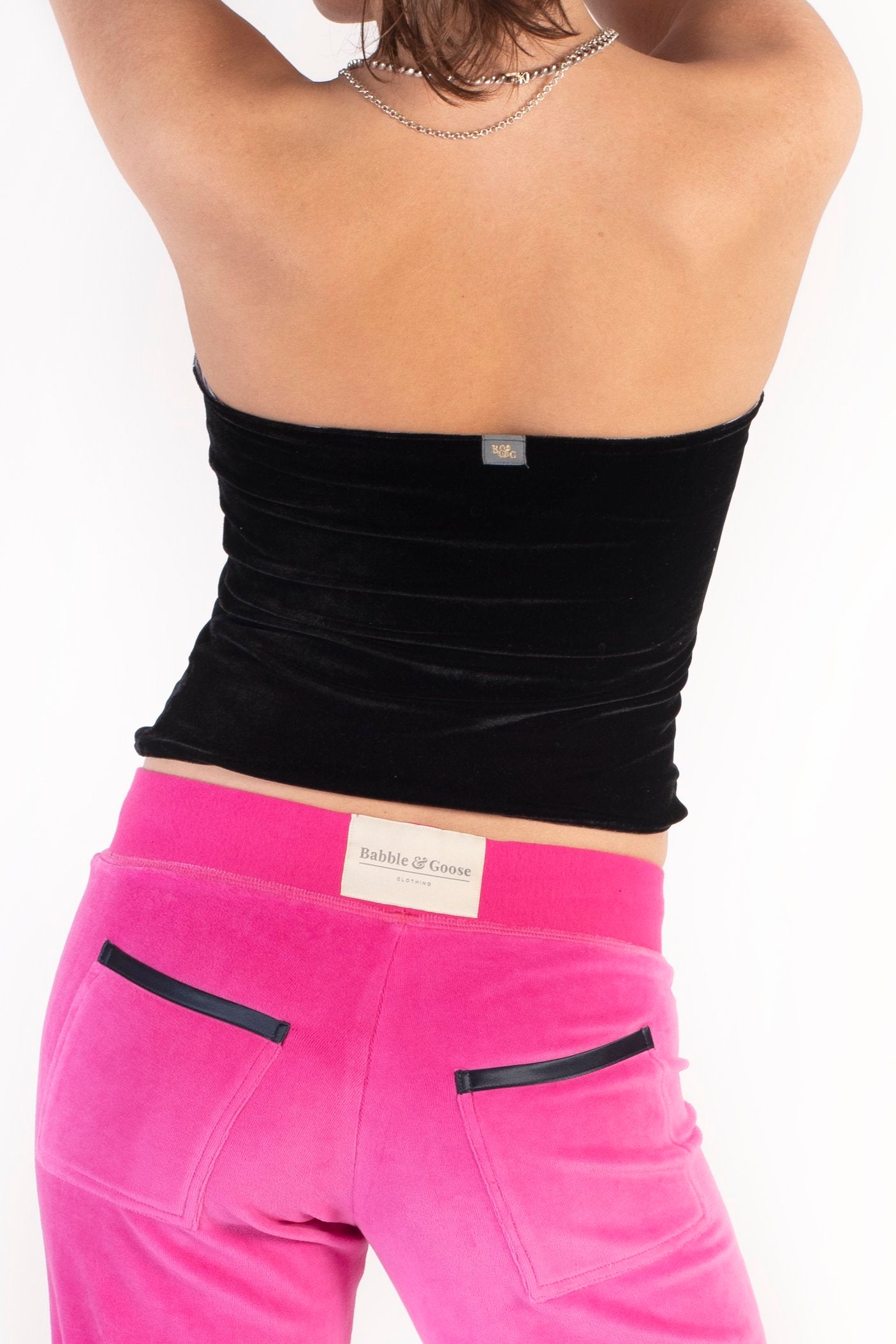 Indi Bandeau Top Black / Stripe SALE