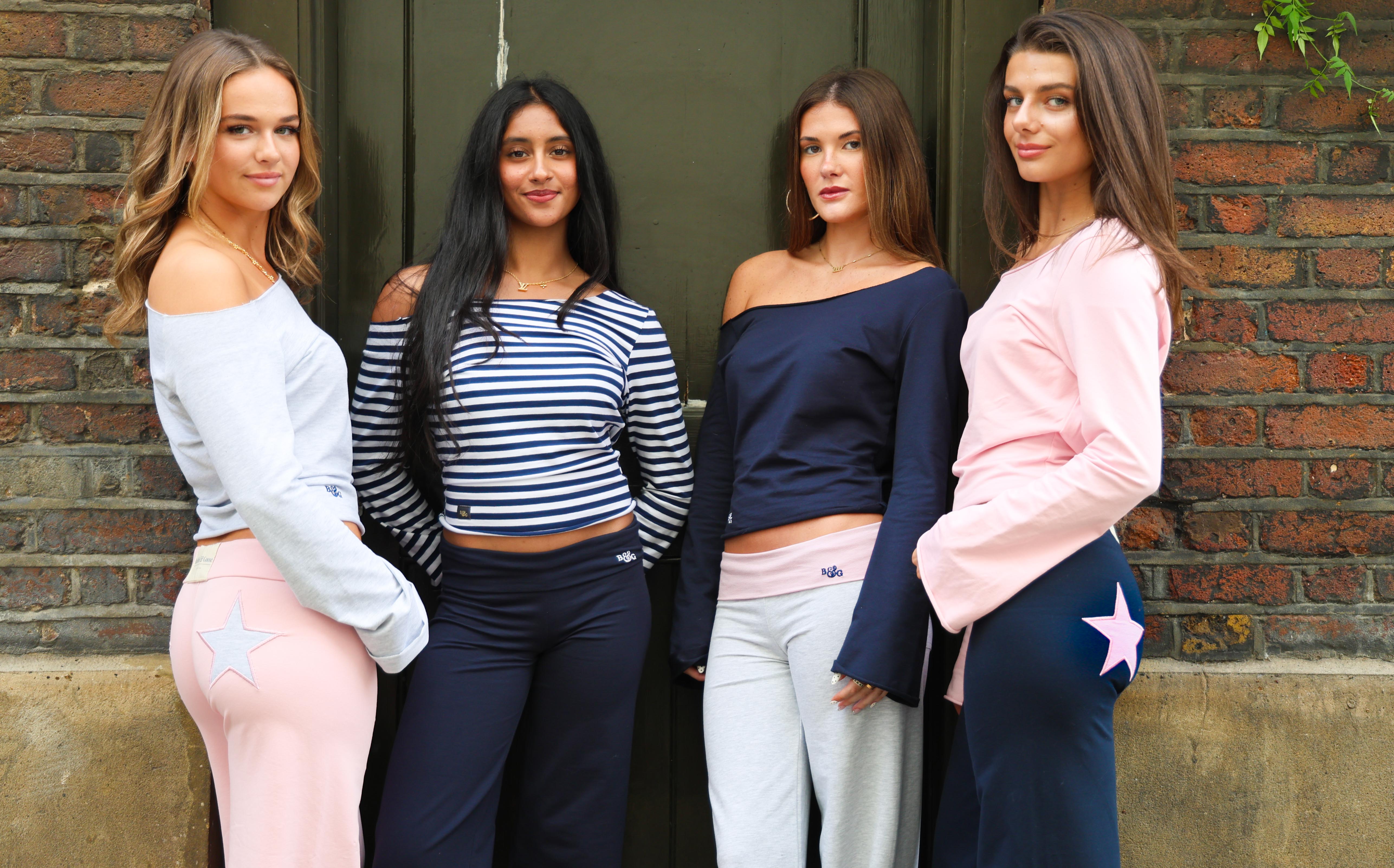 Jersey Stars Contrast Joggers Pale Pink/Light Grey