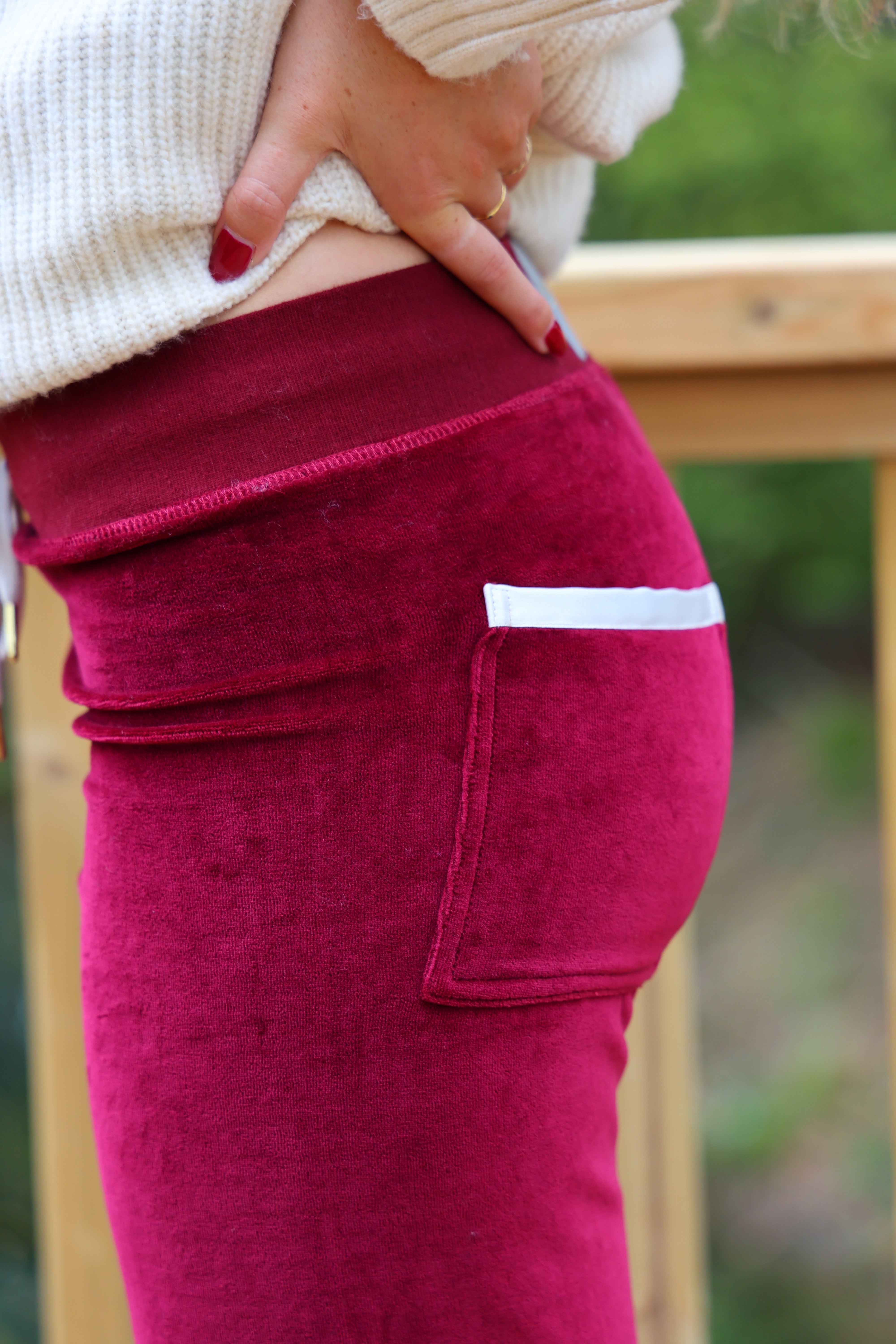 Allegra Campus Collection By Caitlin - Bordeaux/Ivory Jogger