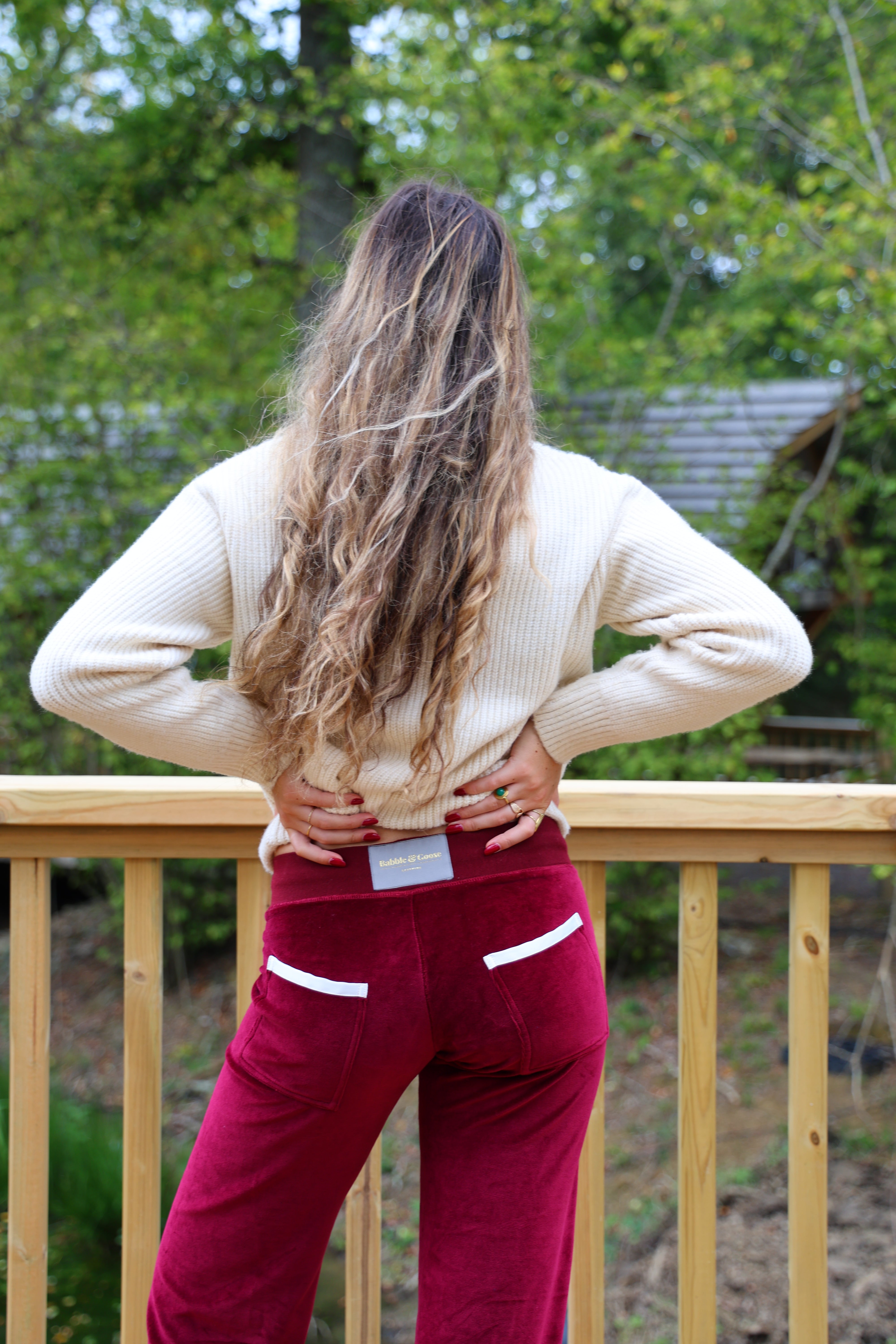 Allegra Campus Collection By Caitlin - Bordeaux/Ivory Jogger