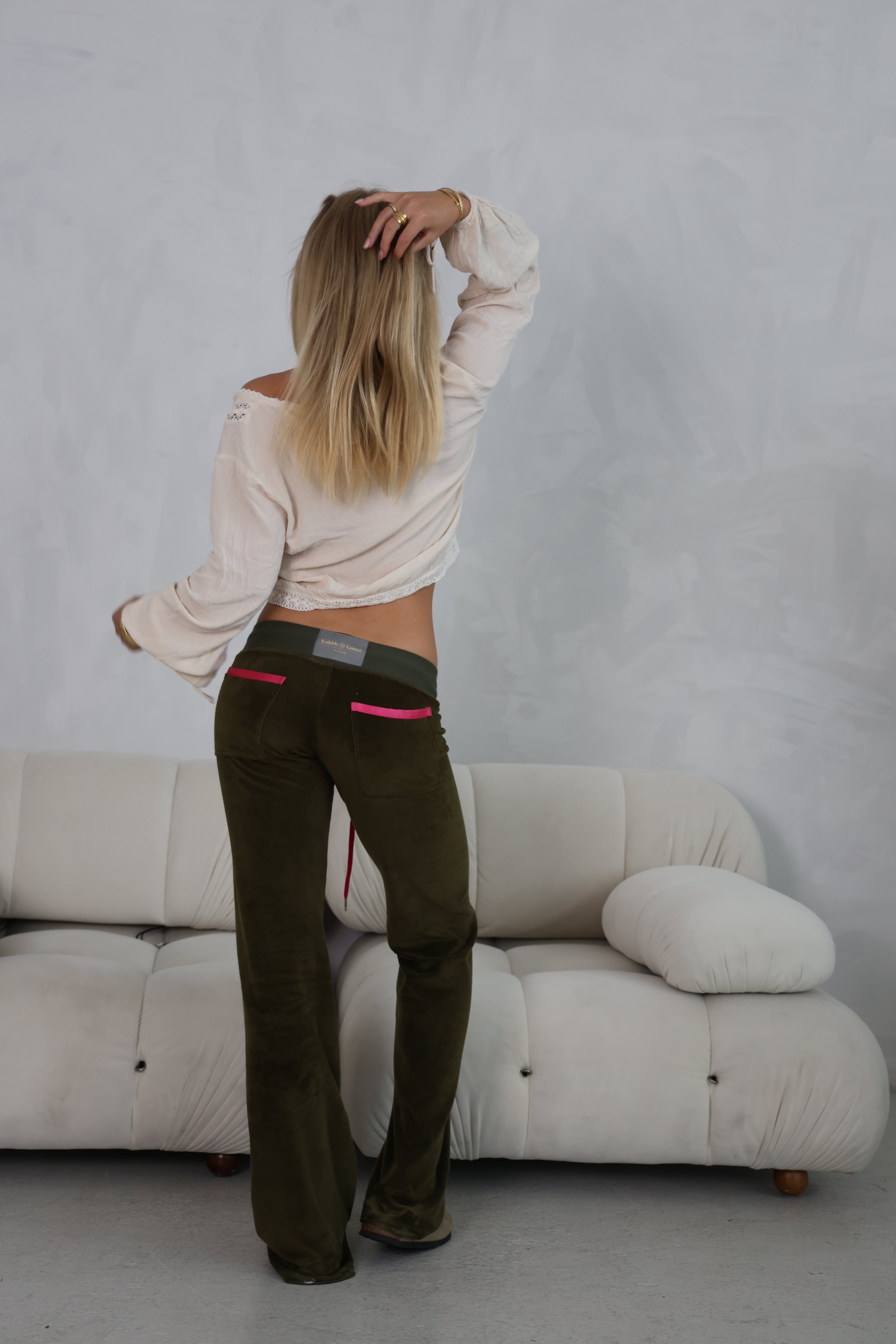 Allegra Jogger Olive / Raspberry