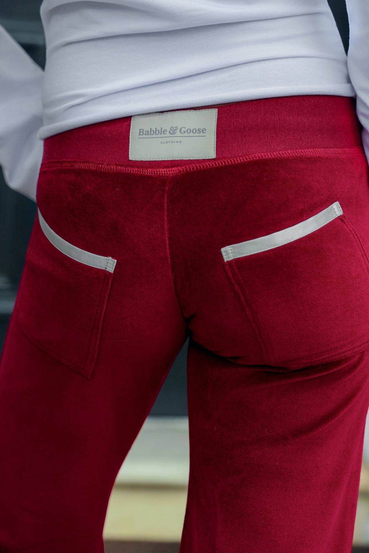 Allegra Campus Collection By Caitlin - Bordeaux/Ivory Jogger - Babble & Goose
