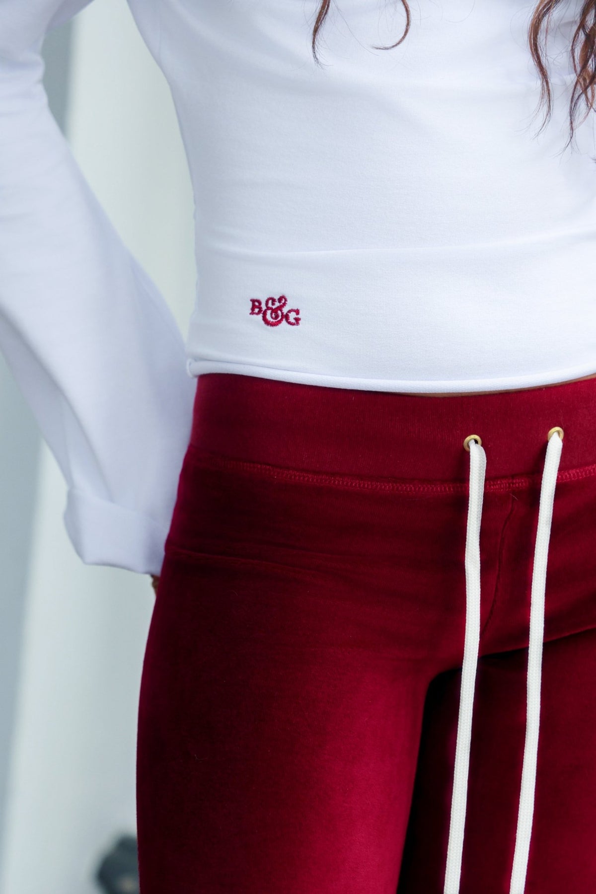 Allegra Campus Collection By Caitlin - Bordeaux/Ivory Jogger - Babble & Goose