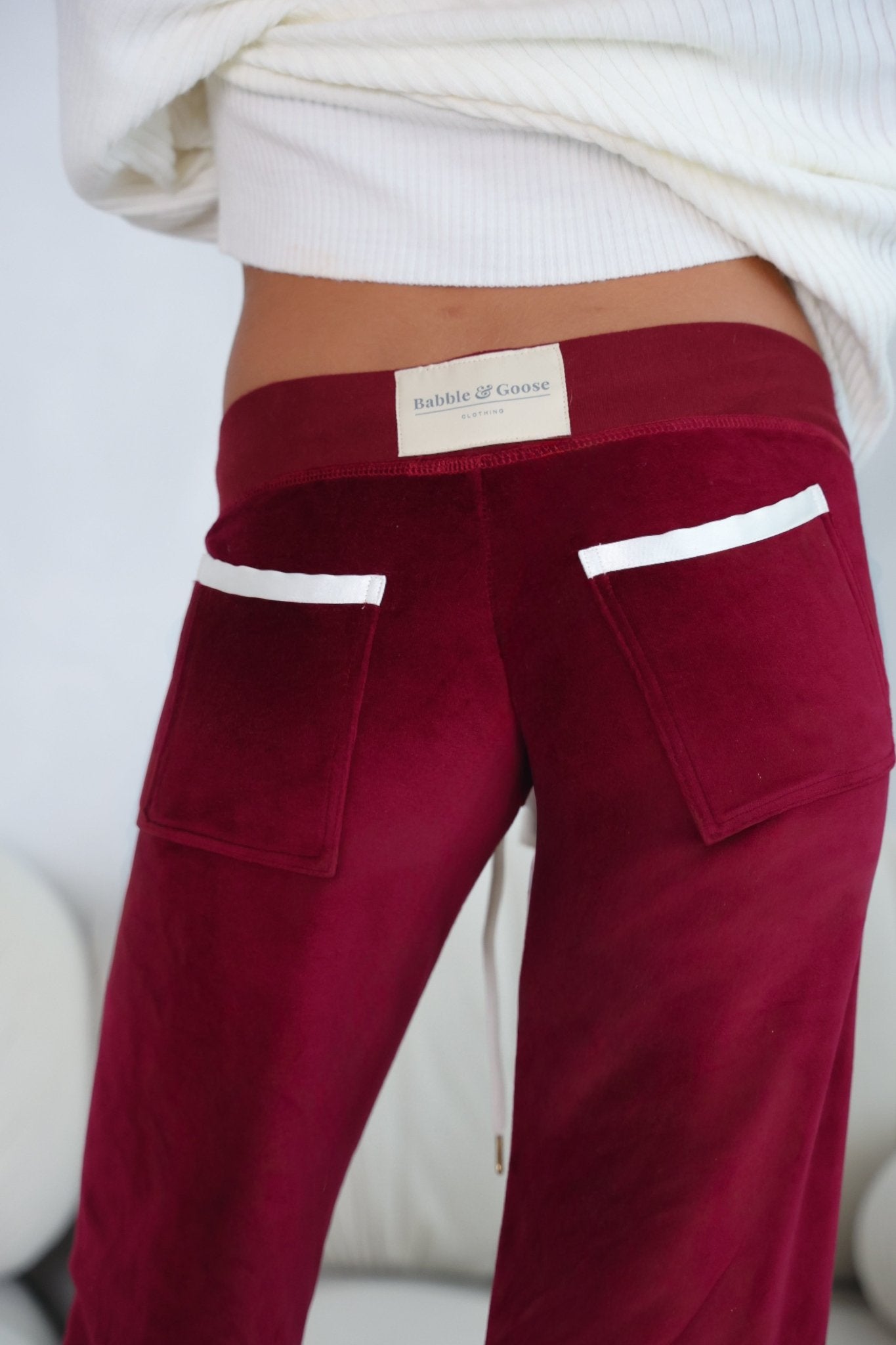 Allegra Campus Collection By Caitlin - Bordeaux/Ivory Jogger - Babble & Goose