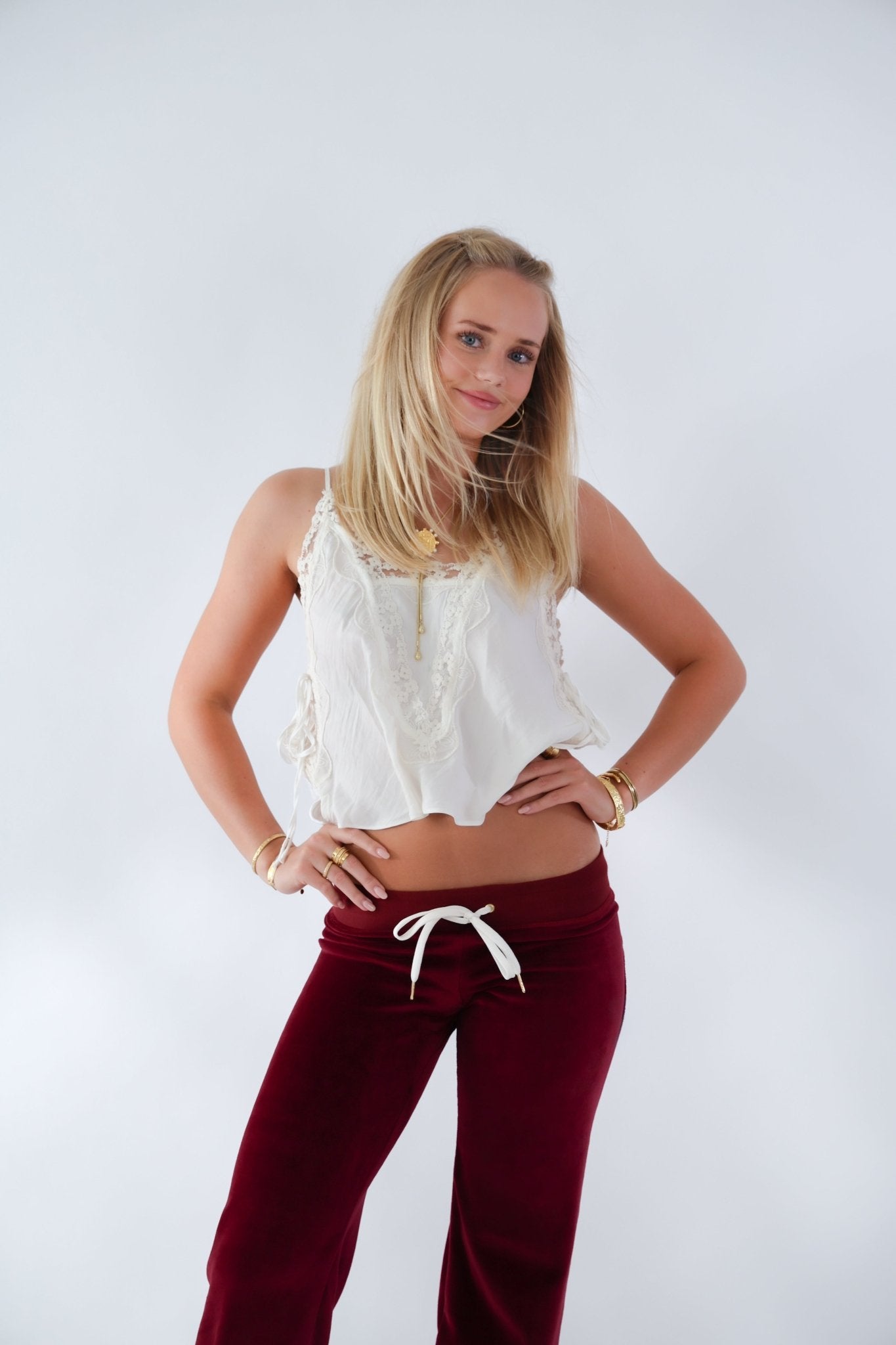 Allegra Campus Collection By Caitlin - Bordeaux/Ivory Jogger - Babble & Goose