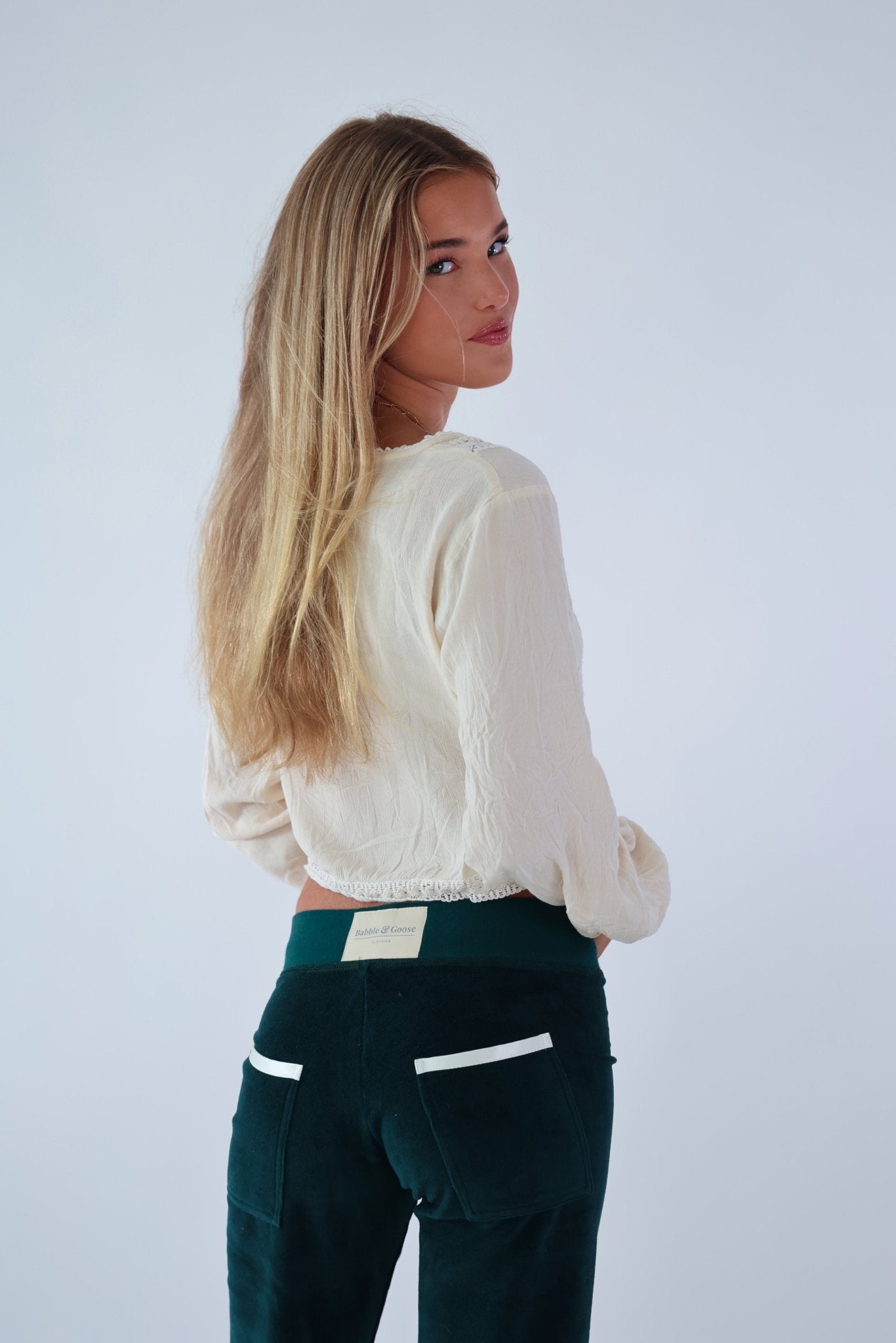 Allegra Campus Collection By Caitlin - Forest Green/Ivory Jogger - Babble & Goose