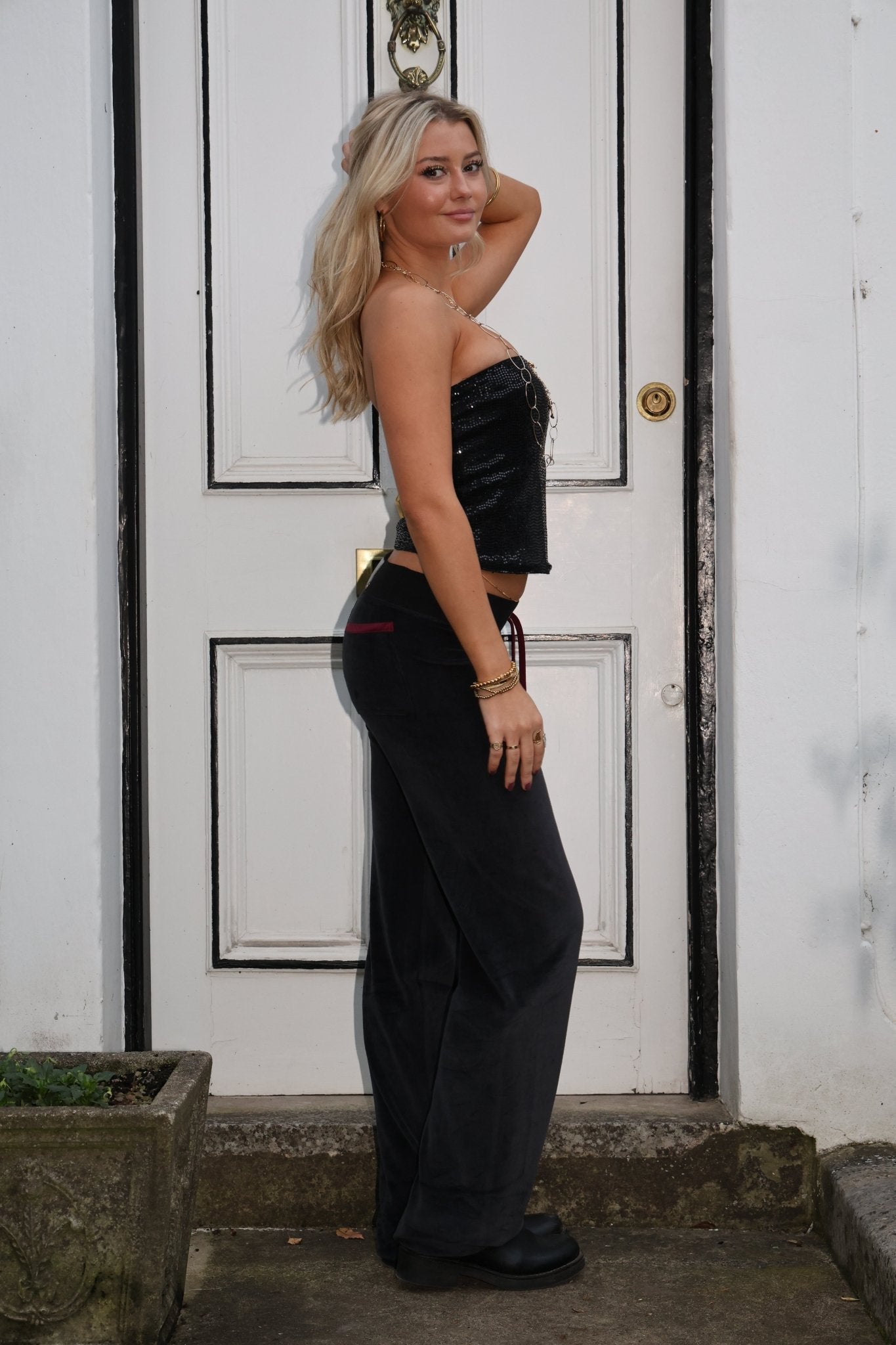 Allegra Jogger Black / Bordeaux - Babble & Goose