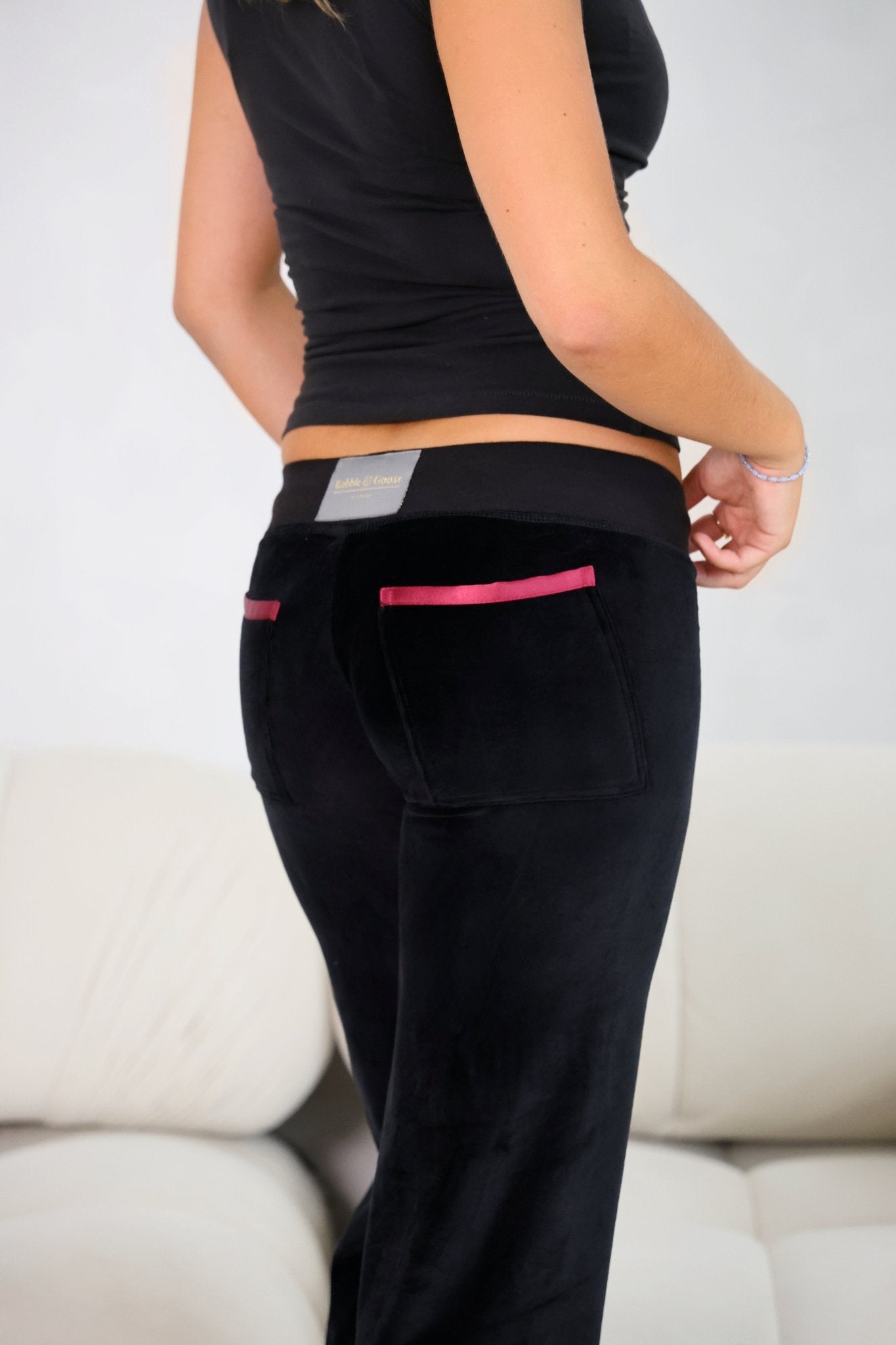 Allegra Jogger Black / Bordeaux - Babble & Goose