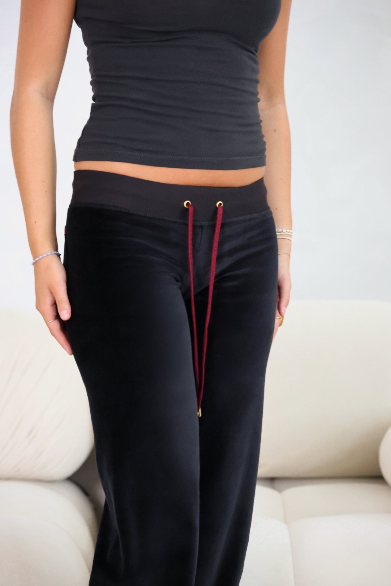 Allegra Jogger Black / Bordeaux - Babble & Goose