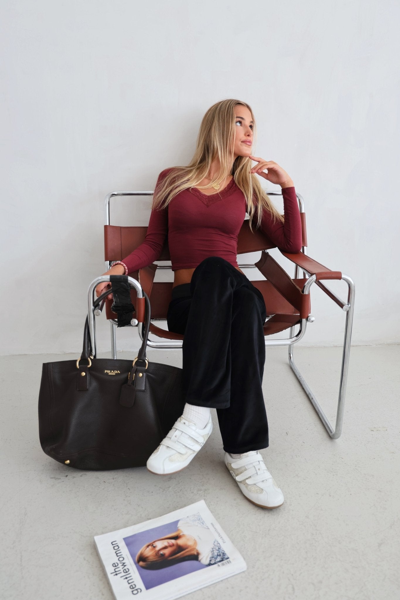 Allegra Jogger Black / Bordeaux - Babble & Goose