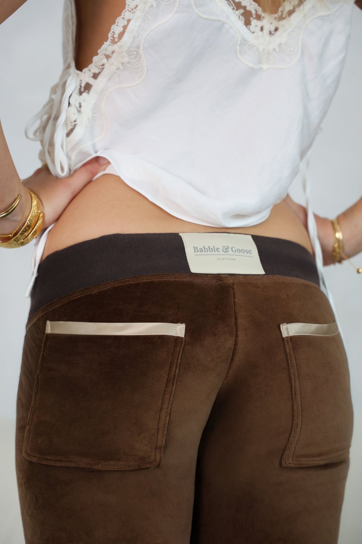 Allegra Jogger Chocolate / Cream - Babble & Goose