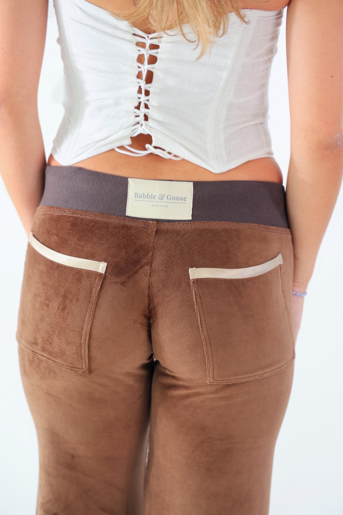 Allegra Jogger Chocolate / Cream - Babble & Goose