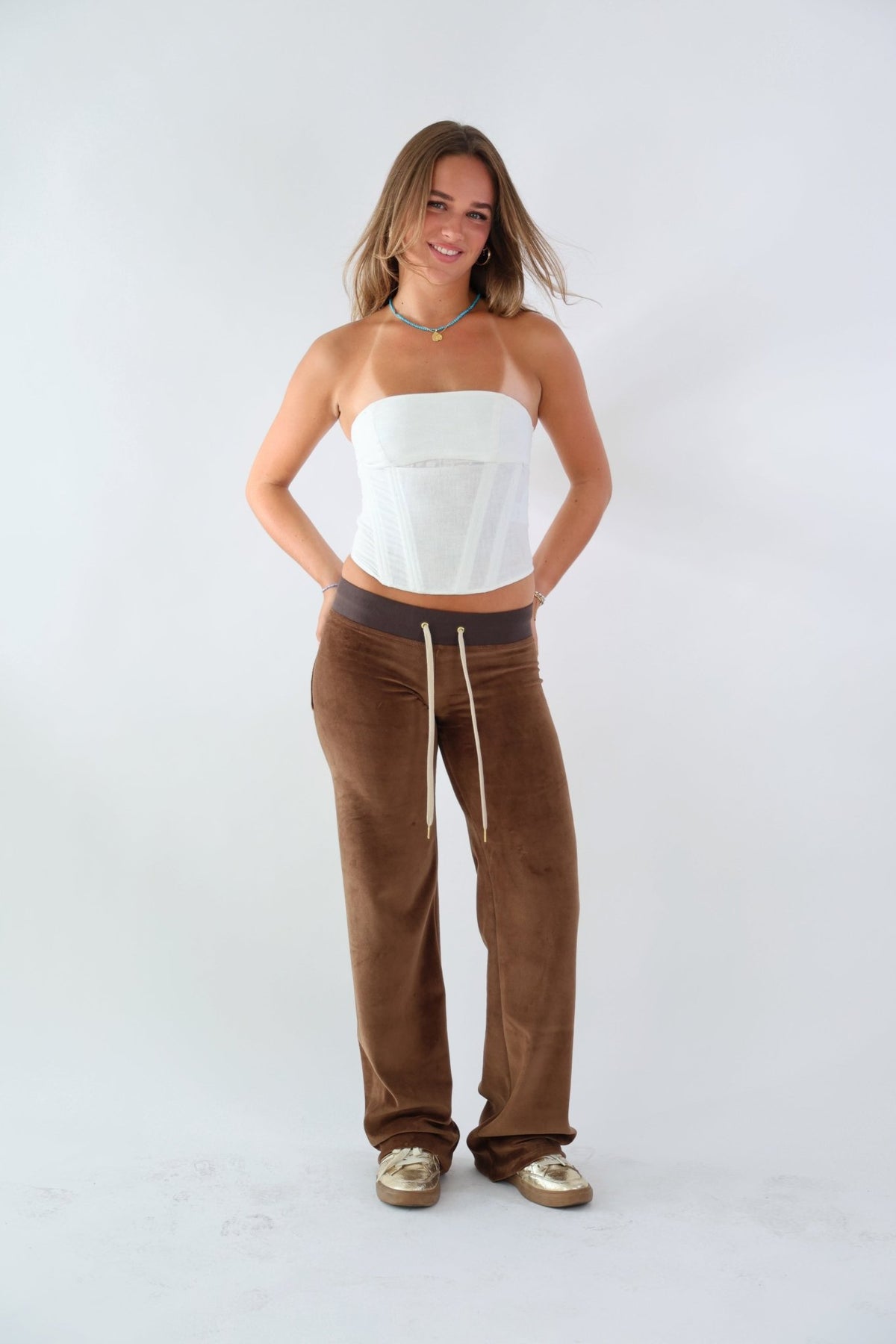 Allegra Jogger Chocolate / Cream - Babble & Goose