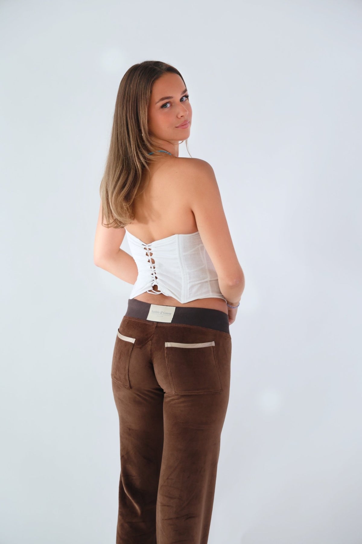 Allegra Jogger Chocolate / Cream - Babble & Goose