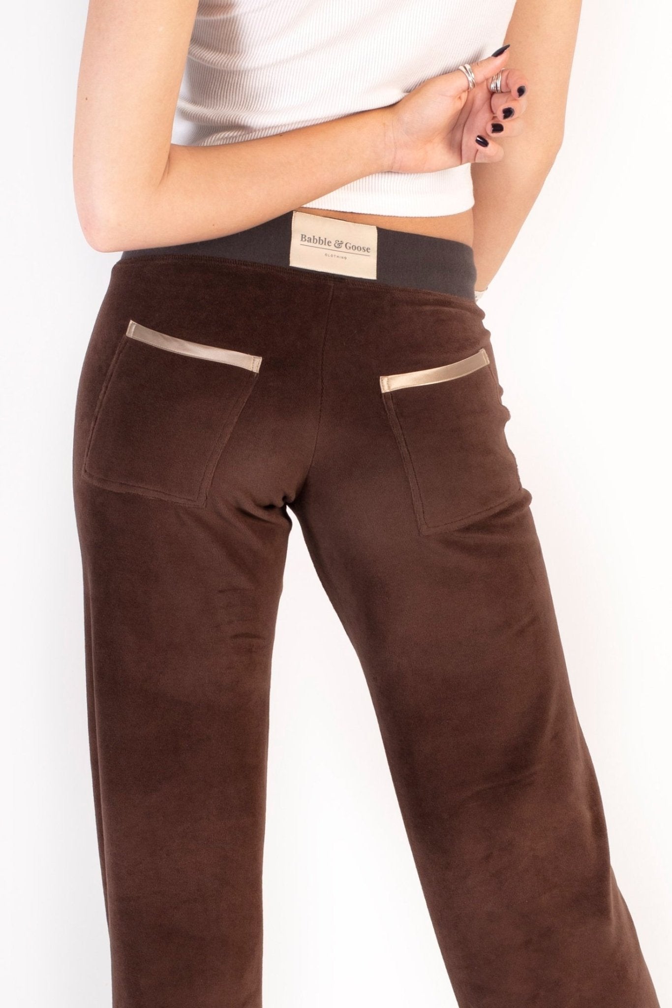 Allegra Jogger Chocolate / Cream - Babble & Goose