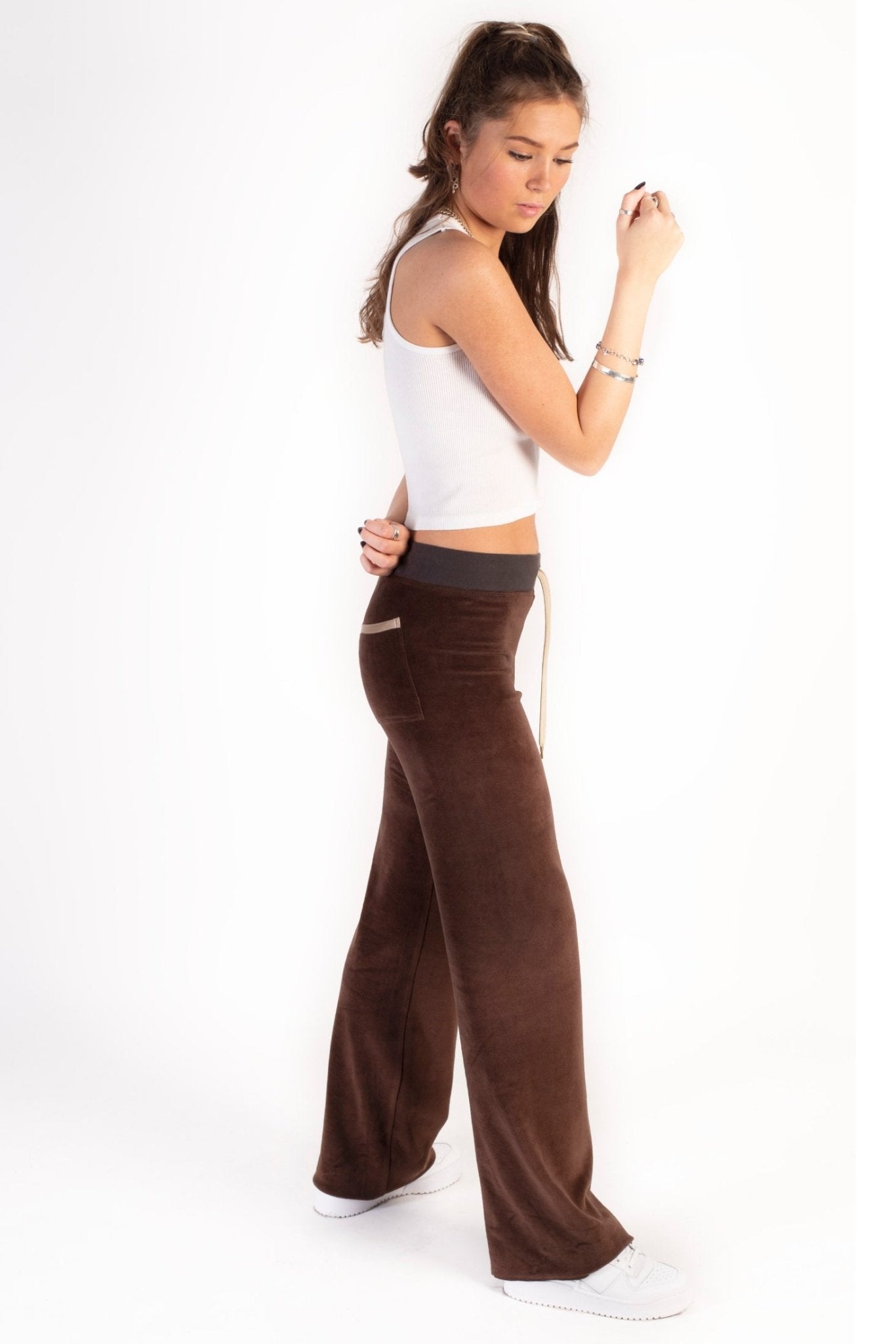 Allegra Jogger Chocolate / Cream - Babble & Goose