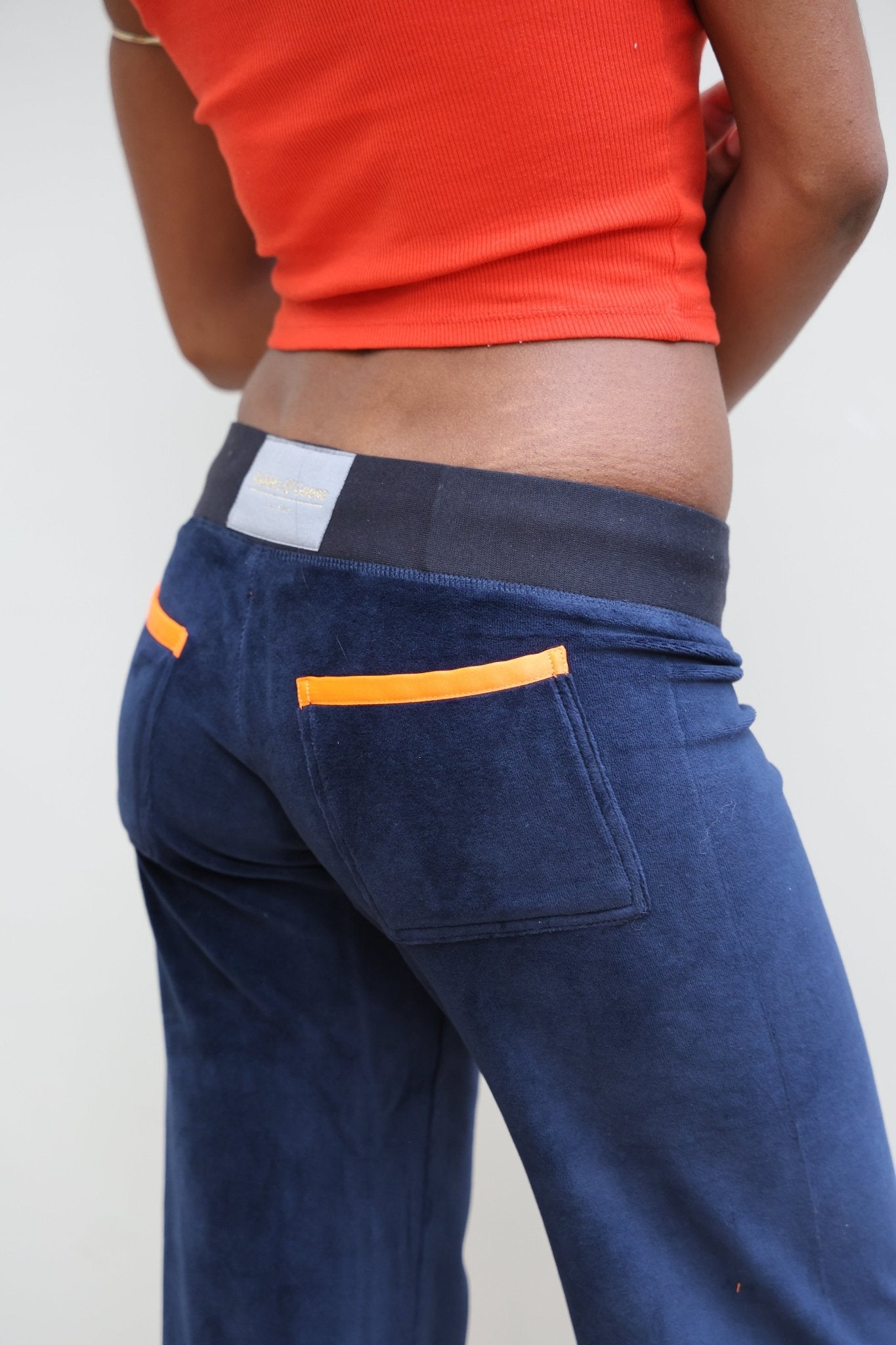 Allegra Jogger Dark Navy / Neon Orange - Babble & Goose