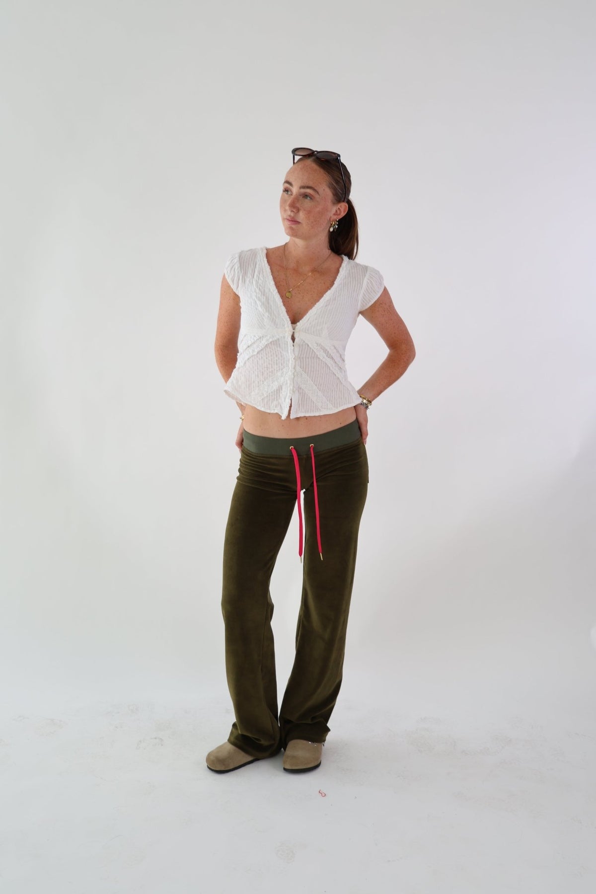 Allegra Jogger Olive / Raspberry - Babble & Goose